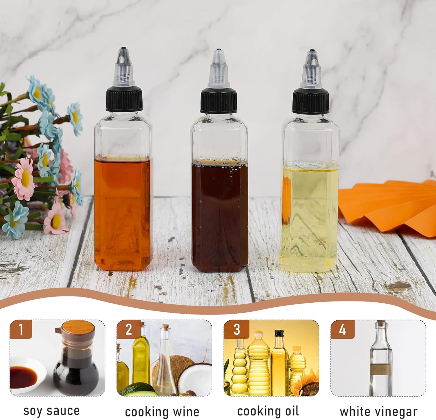 4-Piece Oil Squeeze Bottles