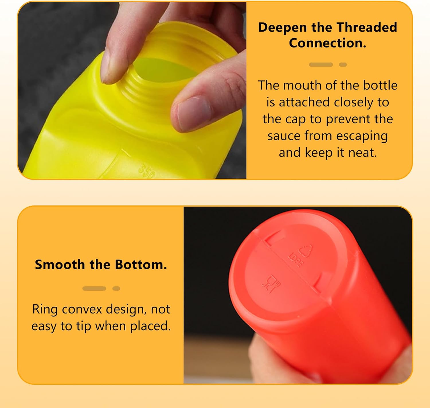 3-Piece Condiment Squeeze Bottles for Mess-Free Use