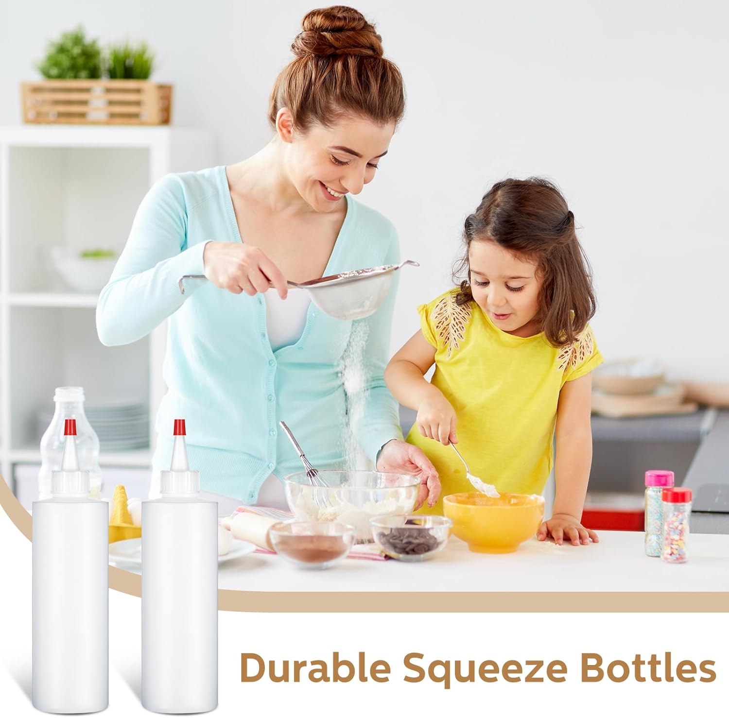 Jinei 60-Piece 8 Oz Squeeze Bottle Set