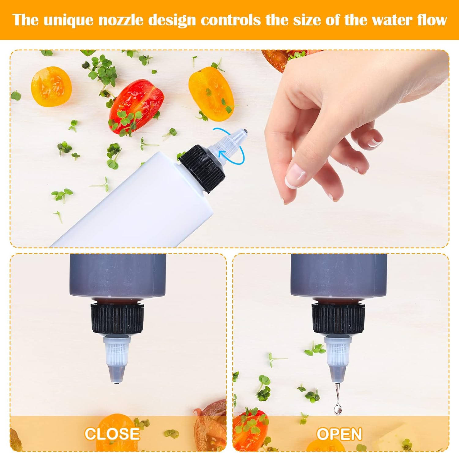 Honeydak 30 Pack Condiment Squeeze Bottles for Liquid Transfer