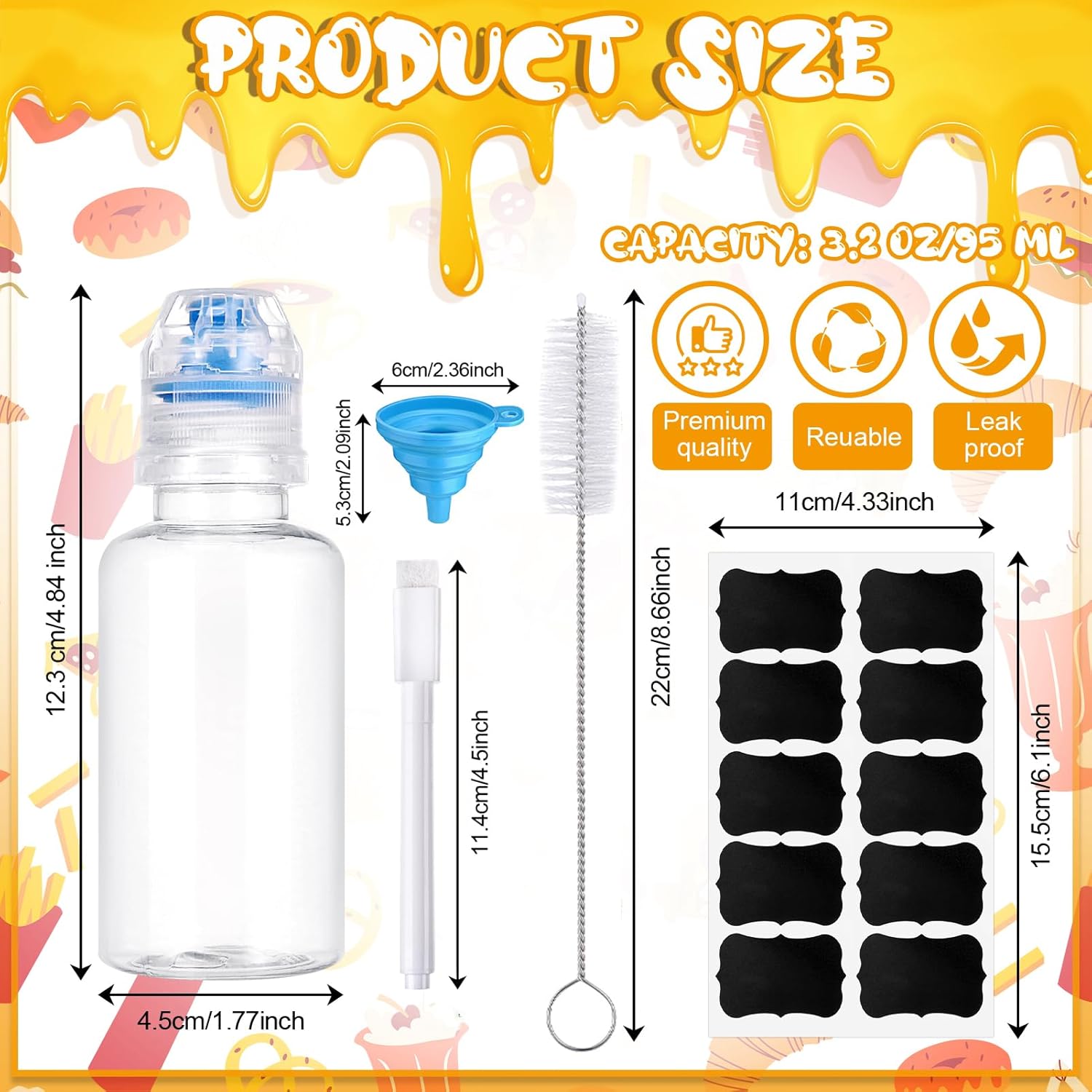 Mini Flip-Lid Squeeze Bottles - Compact Durable