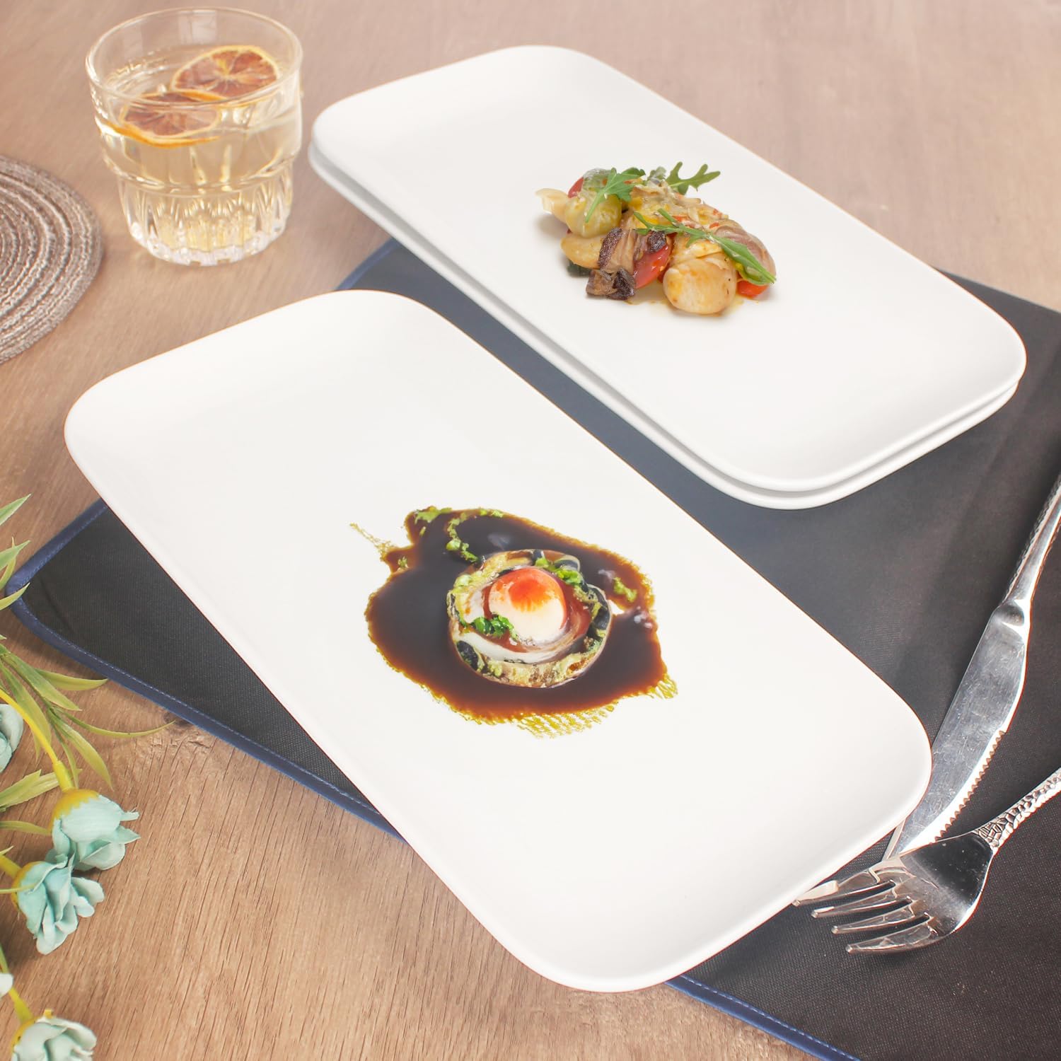 Serving Platters Set of 4 Microwave Oven Dishwasher Safe White 124 Inch