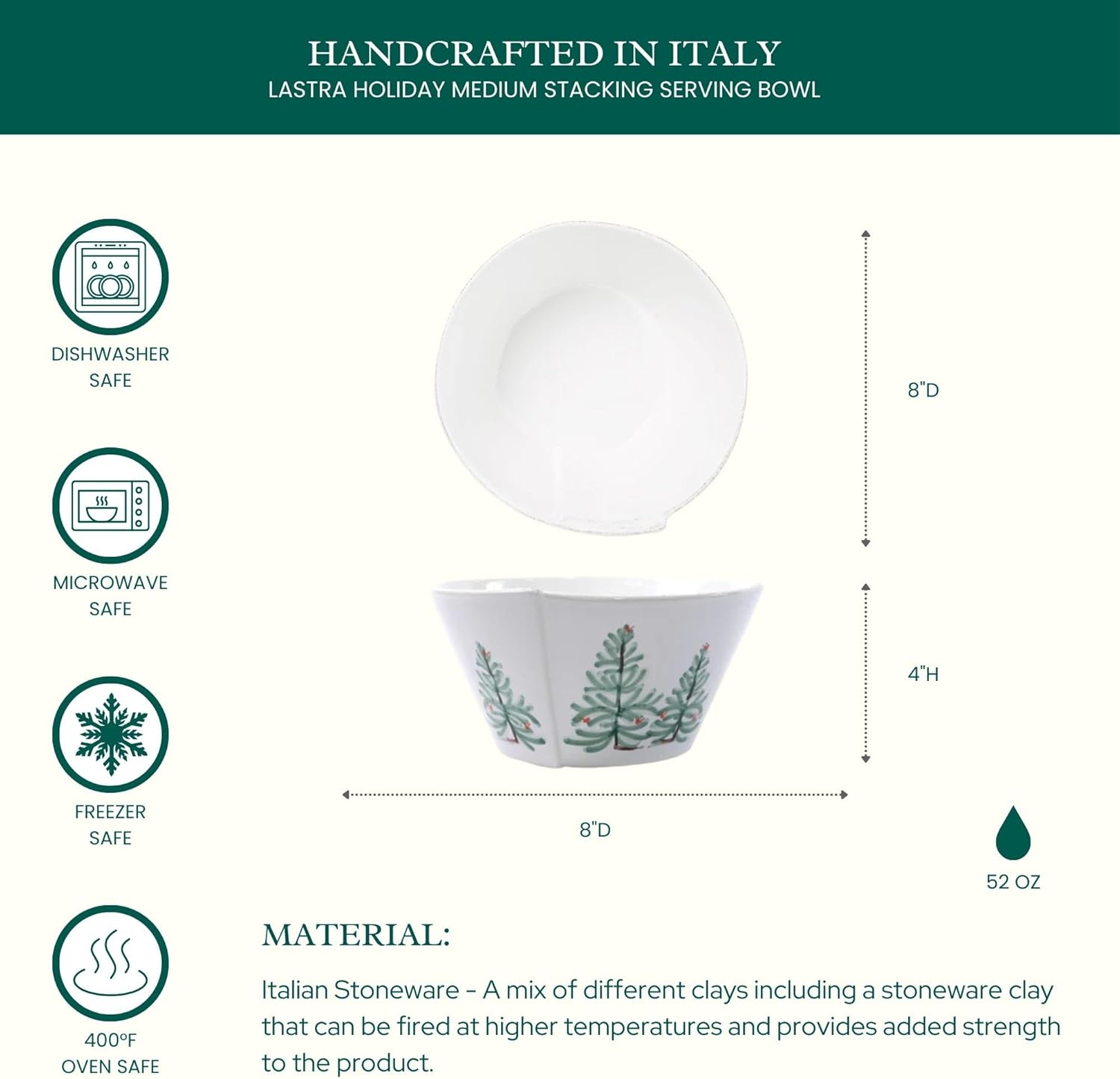 V_SPLIT Singing Bowl Green Eco-Friendly Cylinder Serving Bowls for Entertaining
