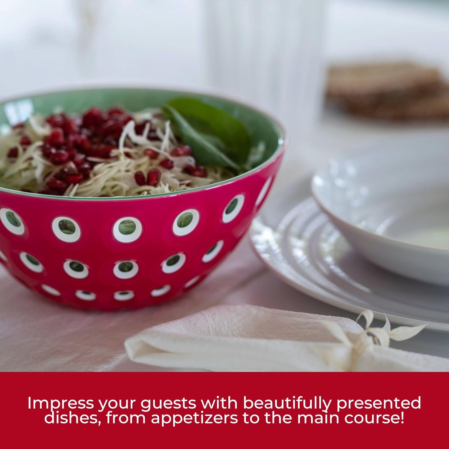 Gbuzzini Le Murrine 47 Bowl Set 2 - Red White - Elegant Design Durable