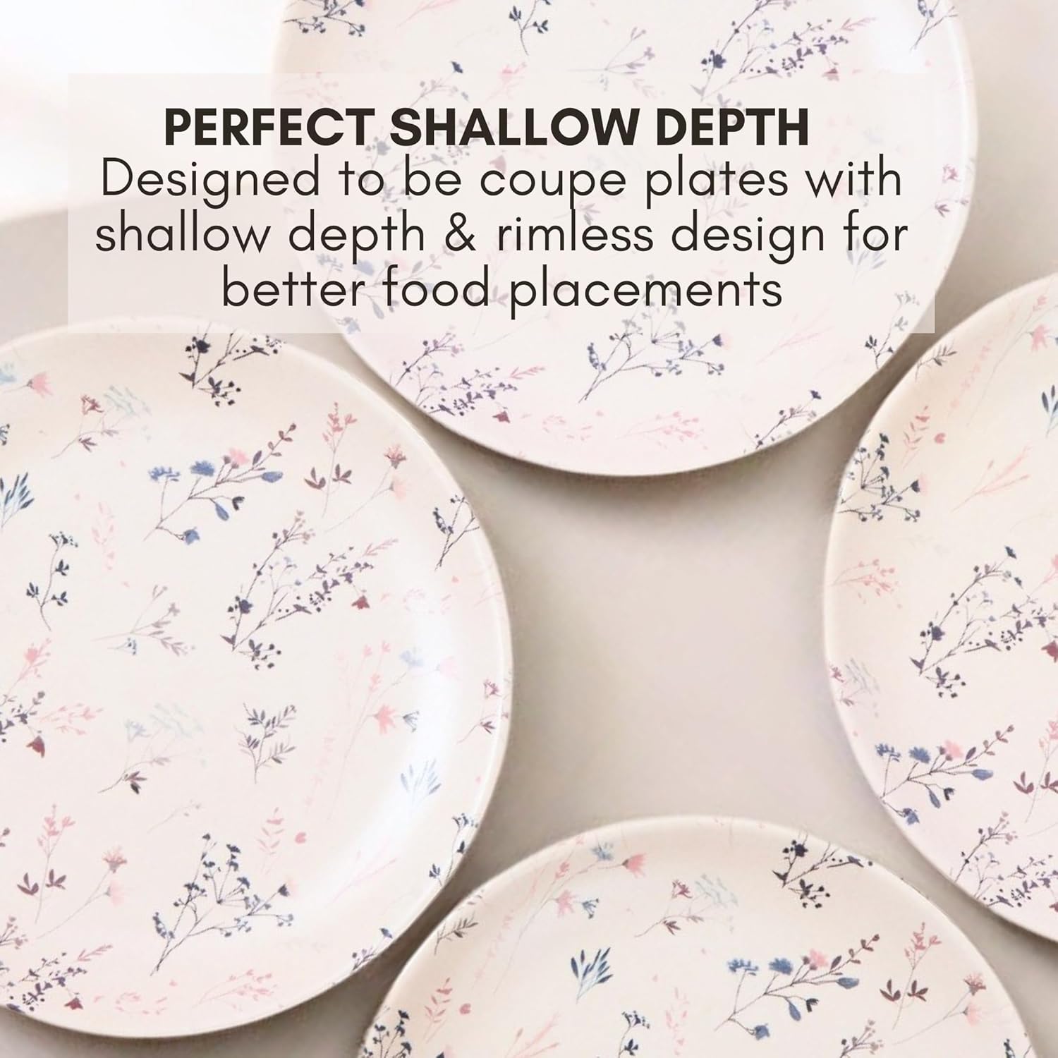 Eco-Friendly Bamboo Dinner Plates 8 BPA-Free for Family Use
