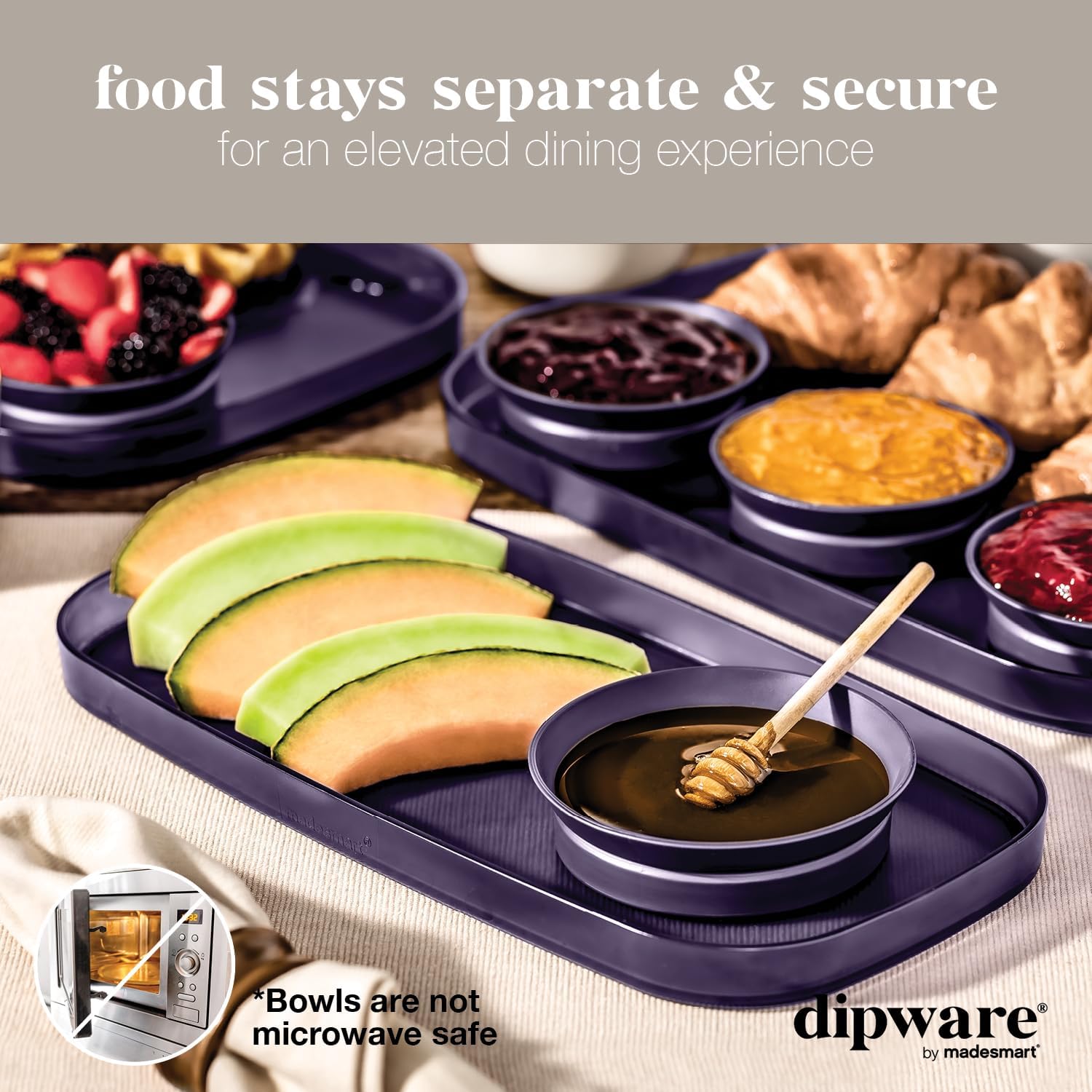 Dipware Tray with Collapsible Bowl for Appetizers