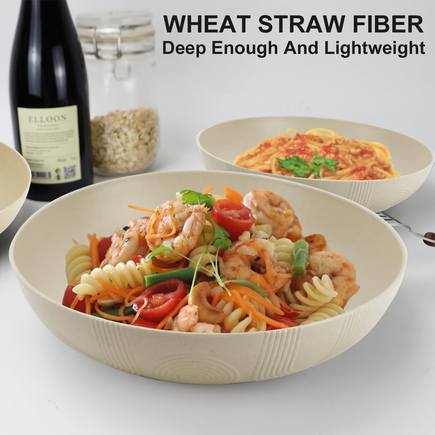 Gourmet-Premium 10-inch Large Plastic Bowl Set
