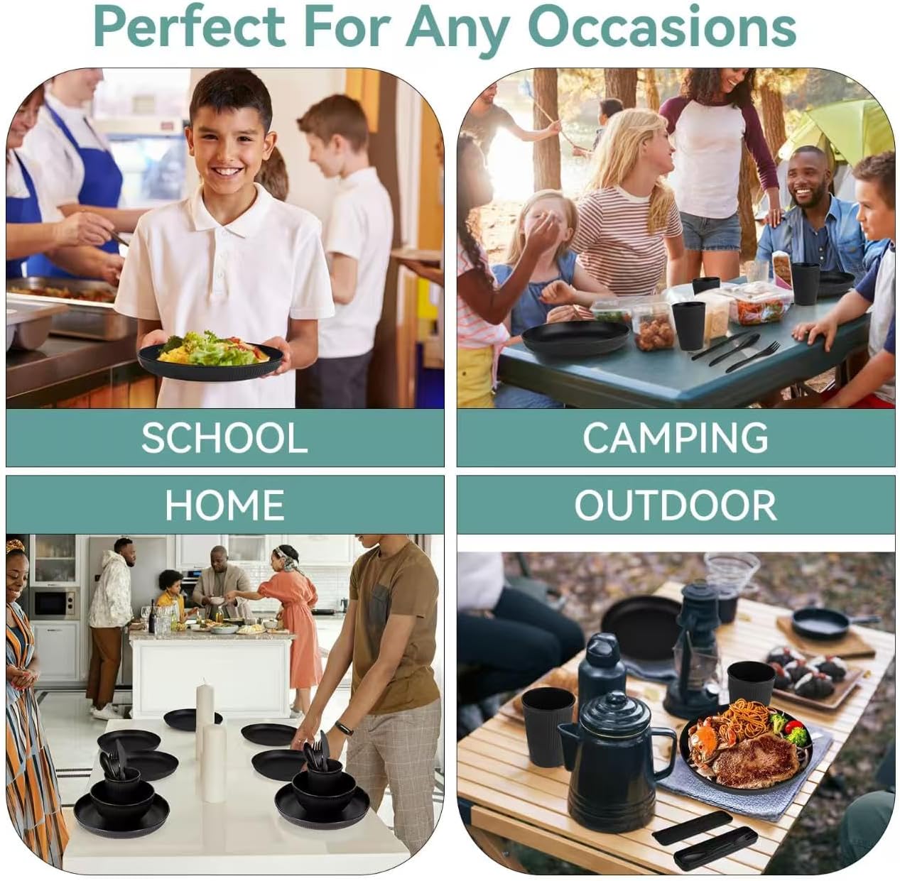 42-Piece Eco-Friendly Dinnerware Set