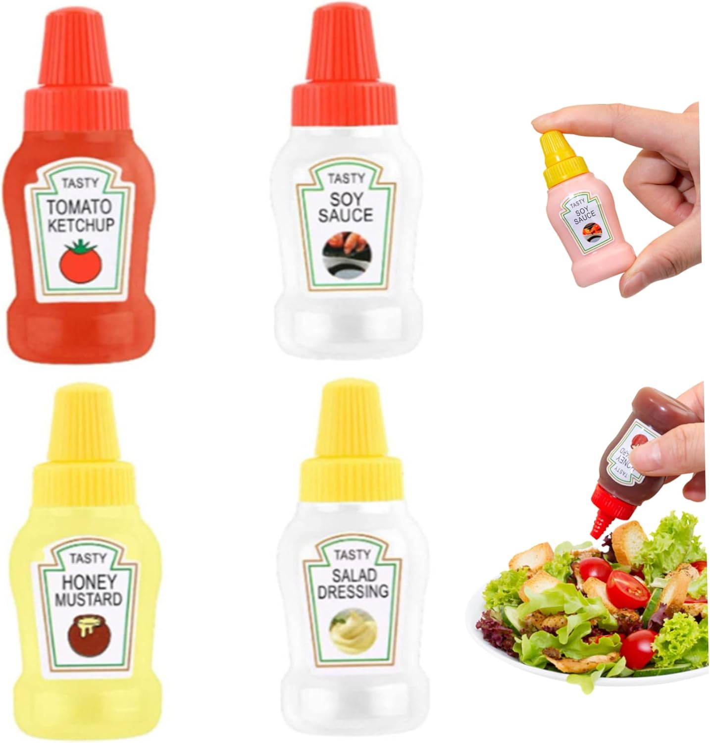 Neroyaner4-Pack Mini Ketchup Bottles