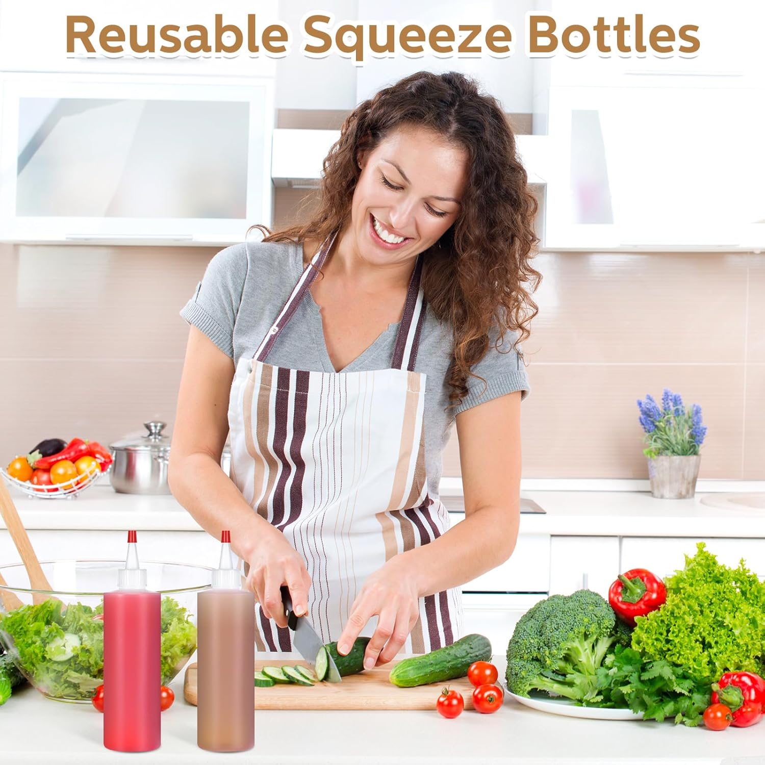 Jinei 60-Piece 8 Oz Squeeze Bottle Set
