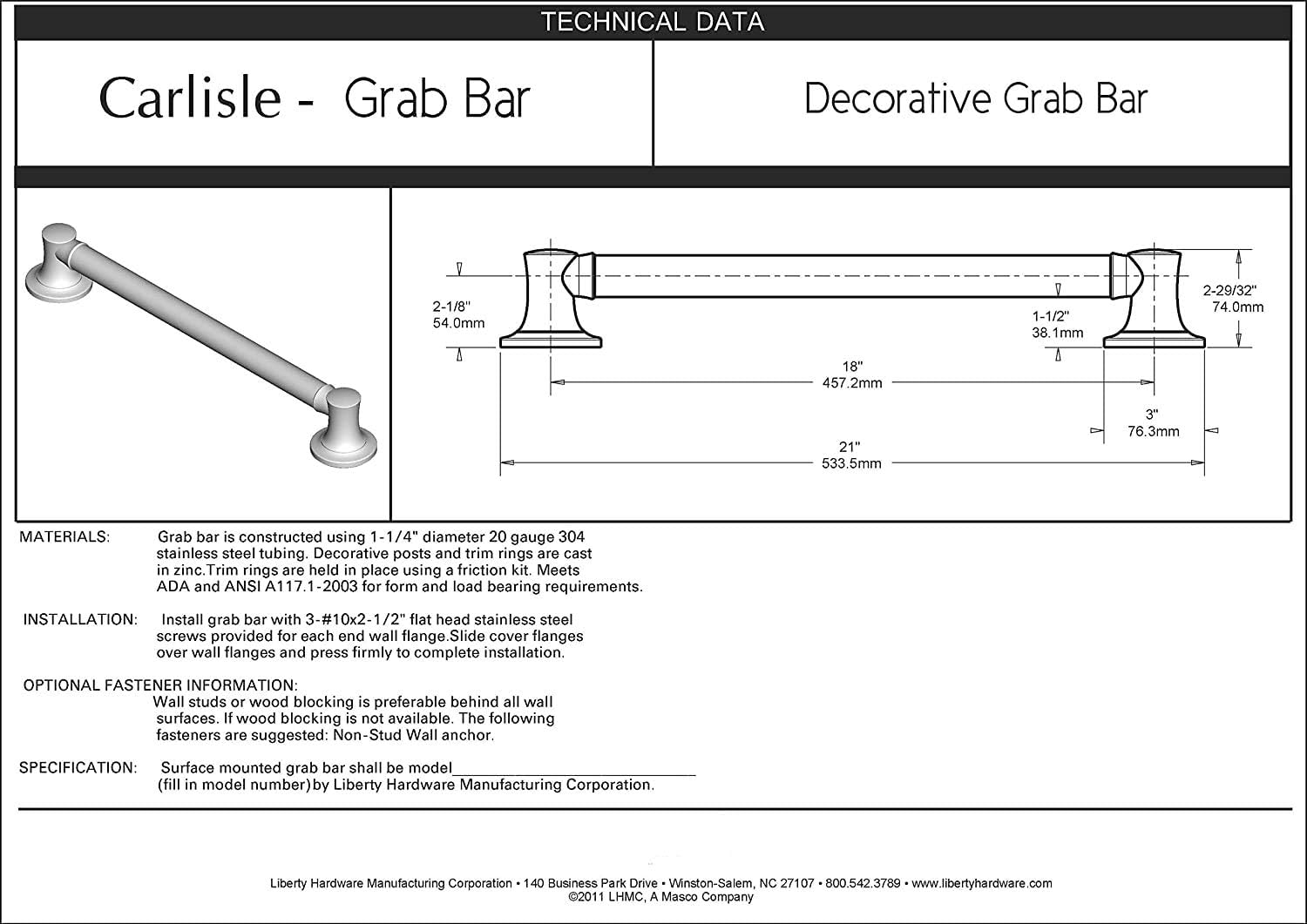Delta Carlisle Senior Safety Grab Bar