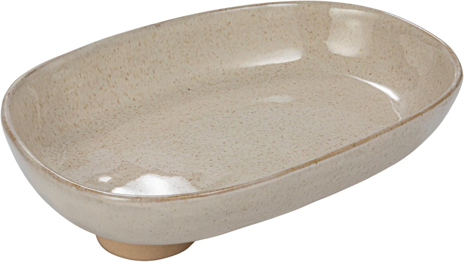 Bloomingville Stoneware Oval Platter Elegant Design Cream