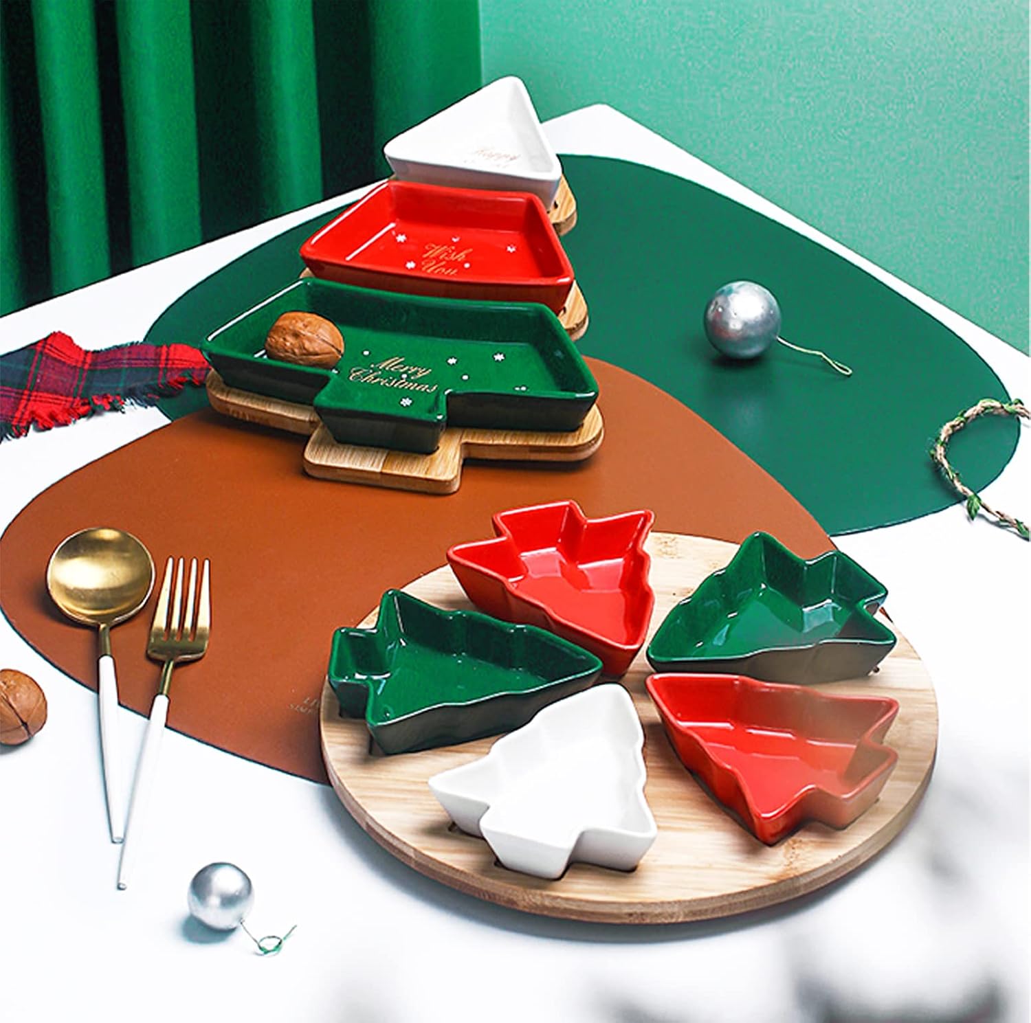 Rotating Colorful 108-inch 5PCS Plates Set