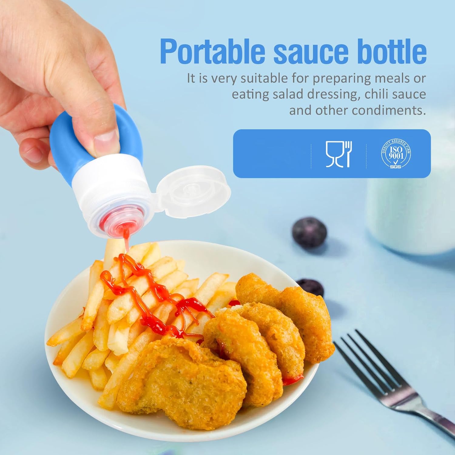Perfect for Lunch Set of 4 Squeeze Salad Dressing Bottles