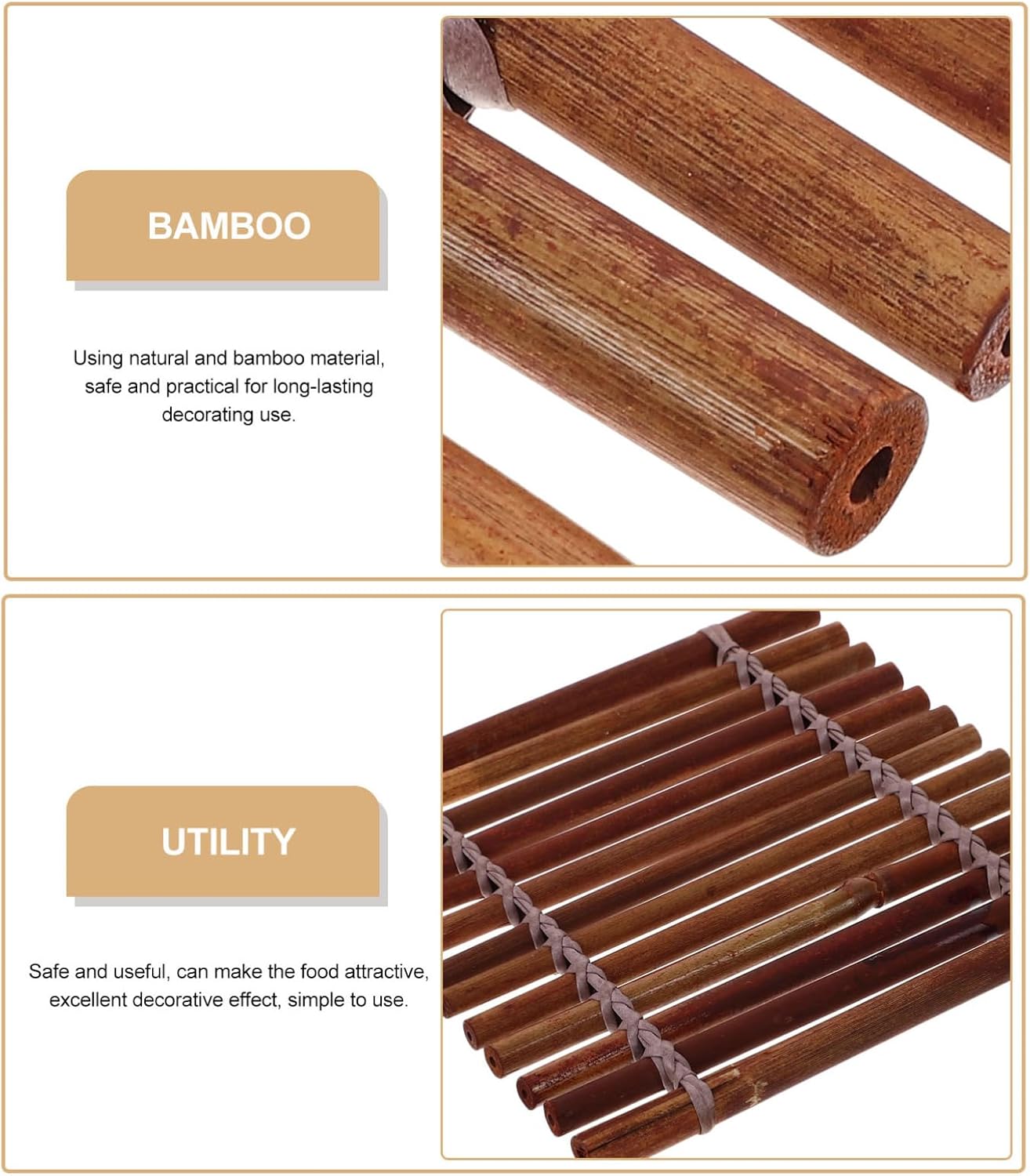 MOLUCKFU Bamboo Sushi Plate Decorations