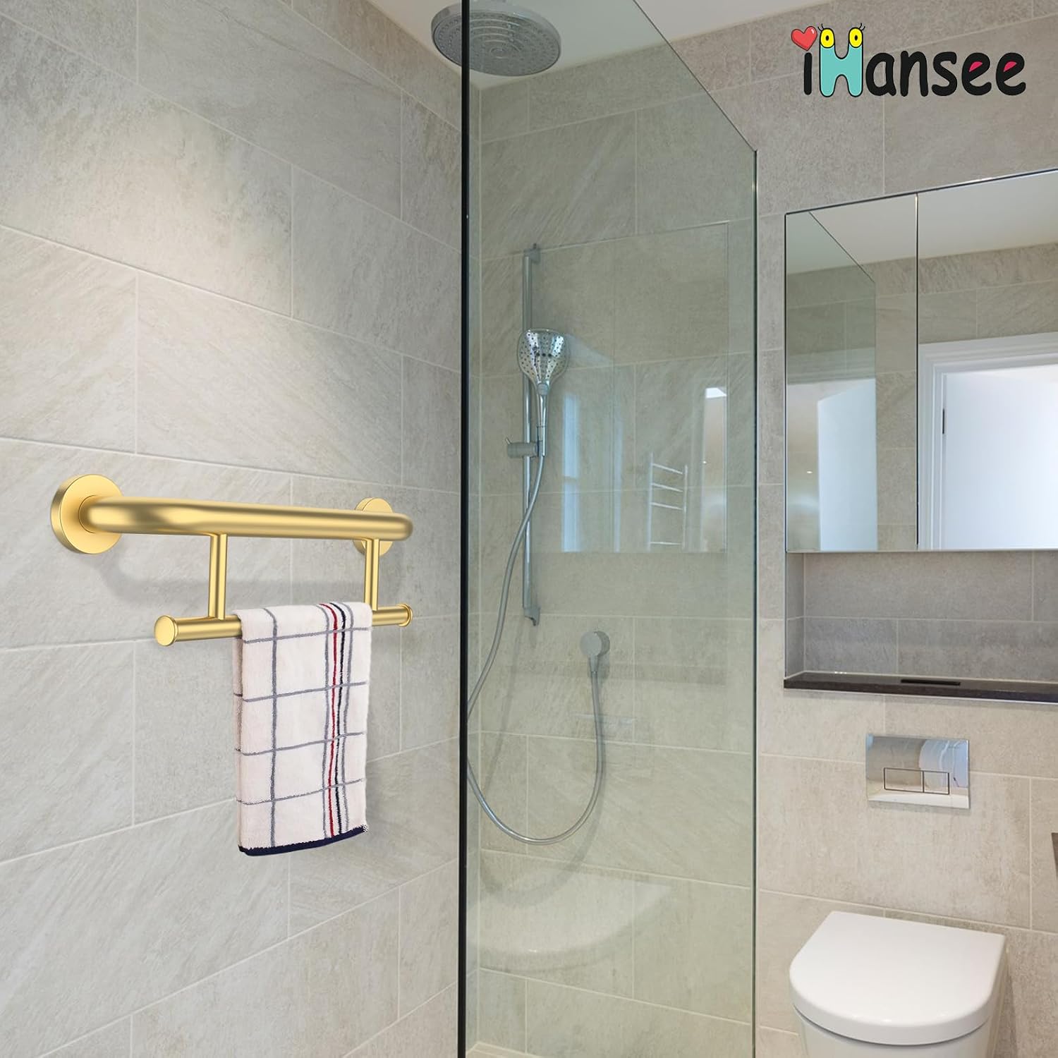 17 Inch Gold Towel Holder Grab Bar