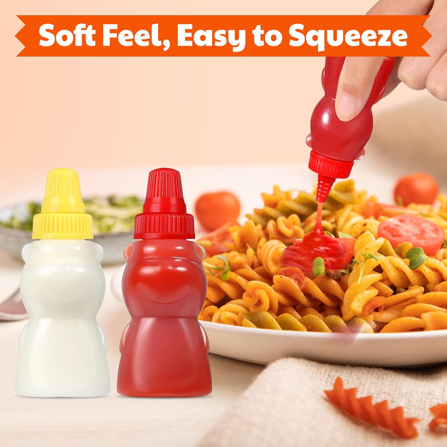 4-Piece Bear-Shaped Condiment Bottles