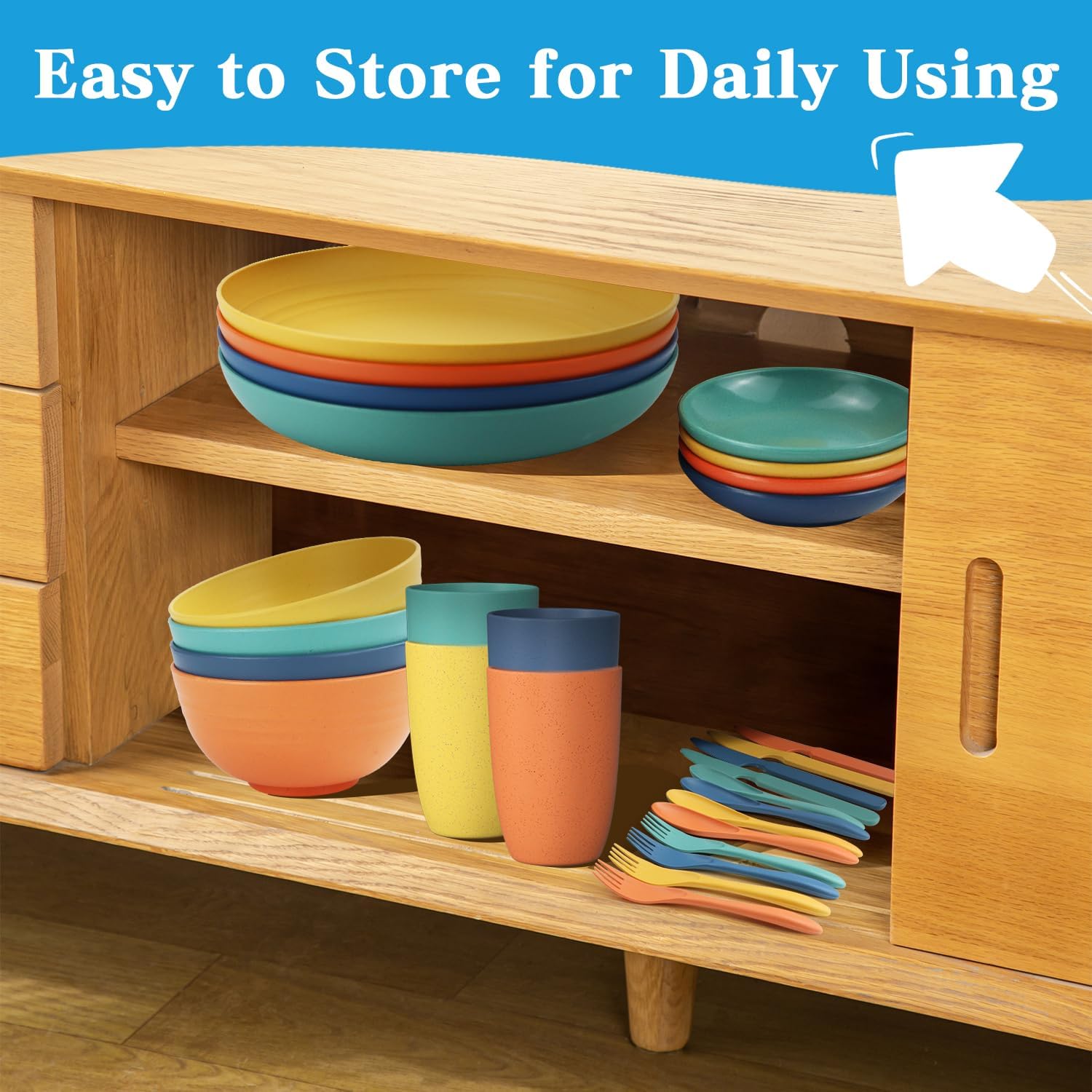 Wrova 28-Piece Wheat Straw Dinnerware Set