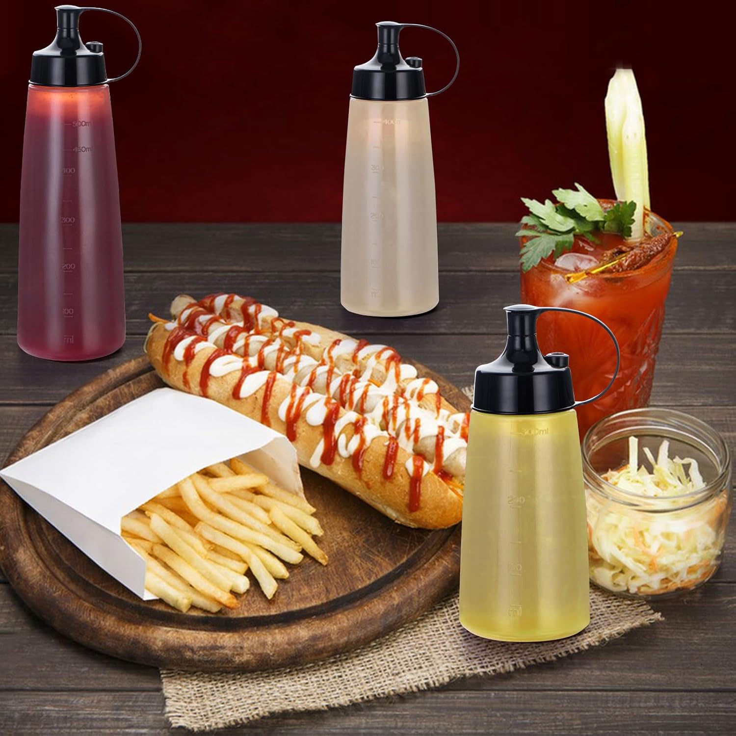 Deesoo Premium Squeeze Bottles 300ml Eco-Friendly Durable Set of 2