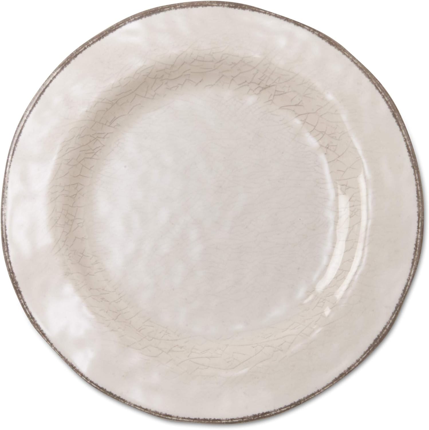 Melamine Dinnerware Set - Ivory - 9x9 Unique Design with Wavy Edge