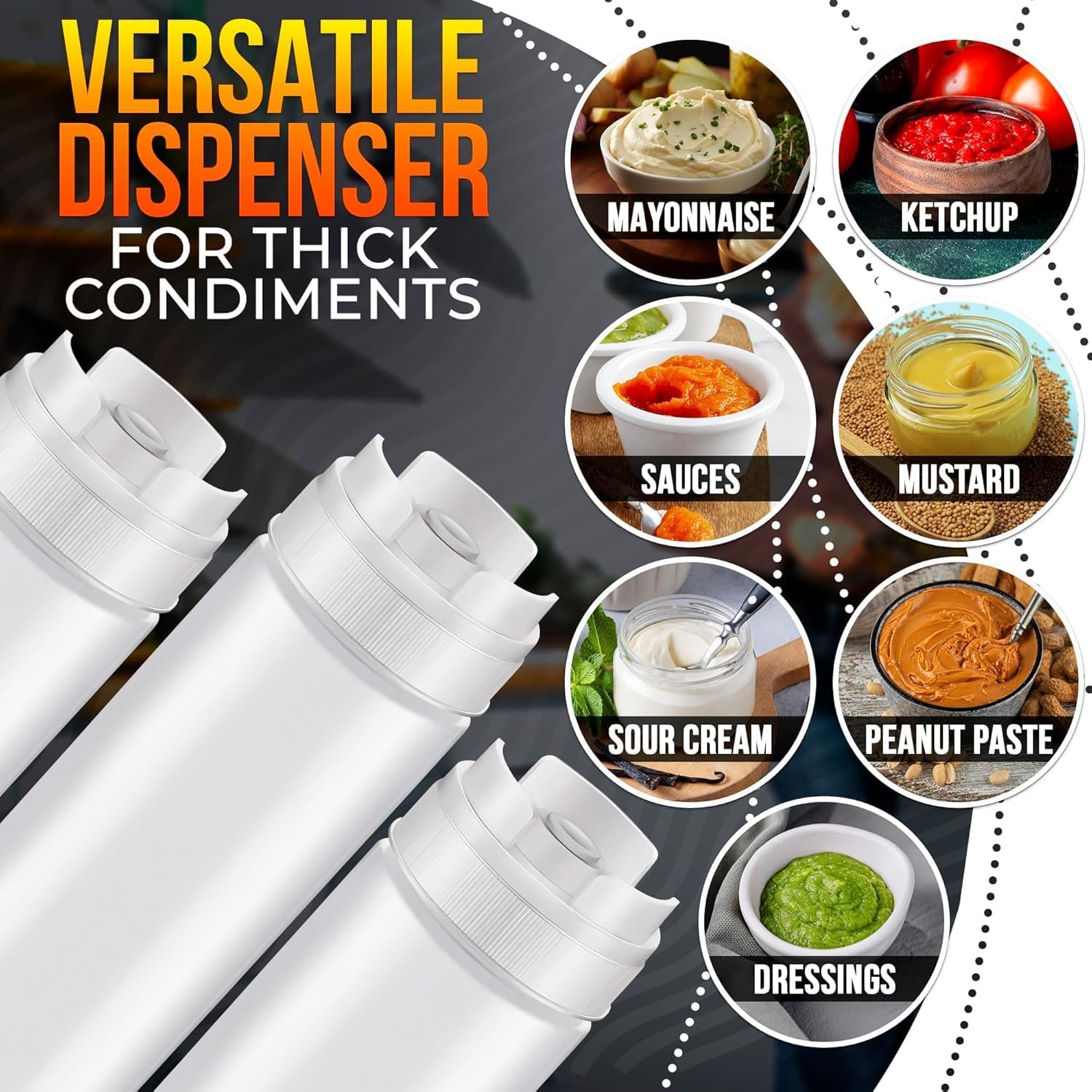 Sturdy convenient condiment bottles for all your sauce needs