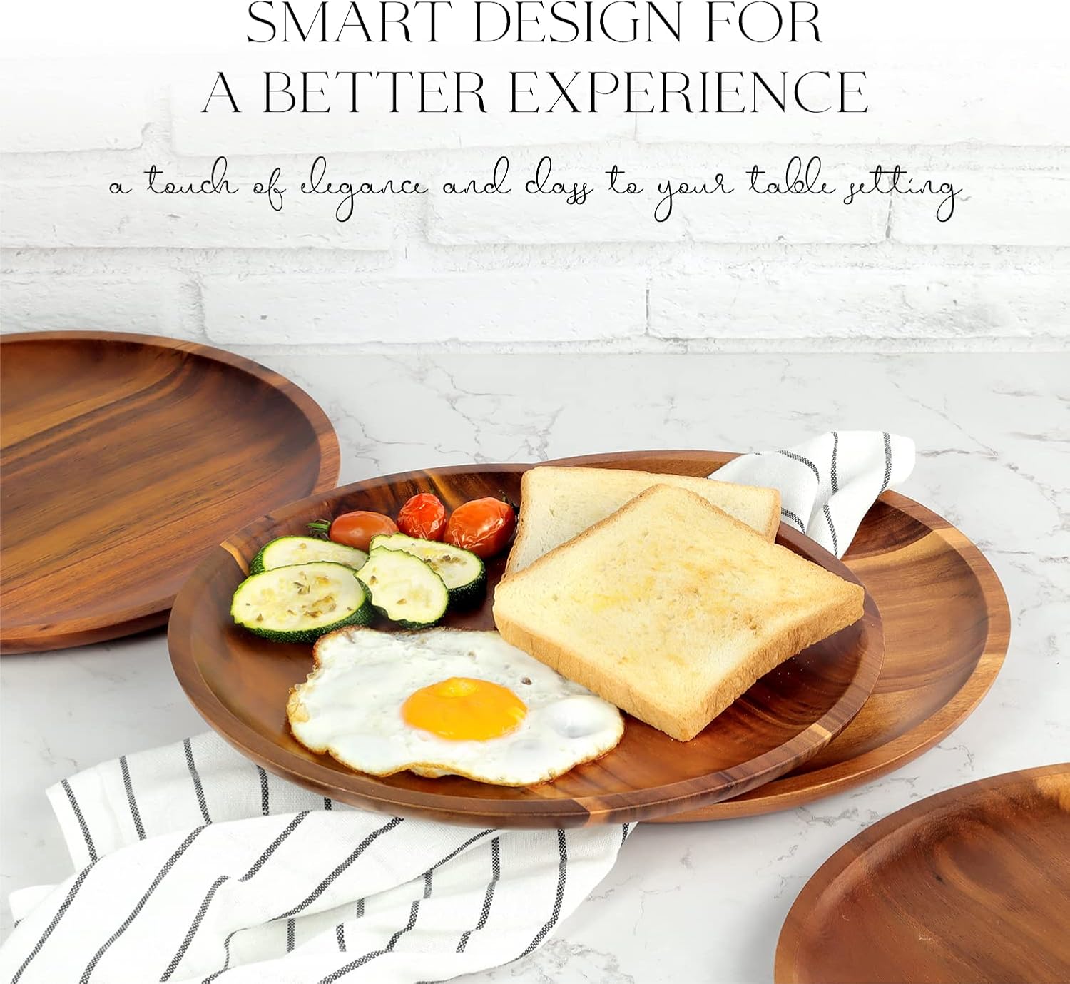 Handcrafted Acacia Wooden Plates for Dishes Entertaining