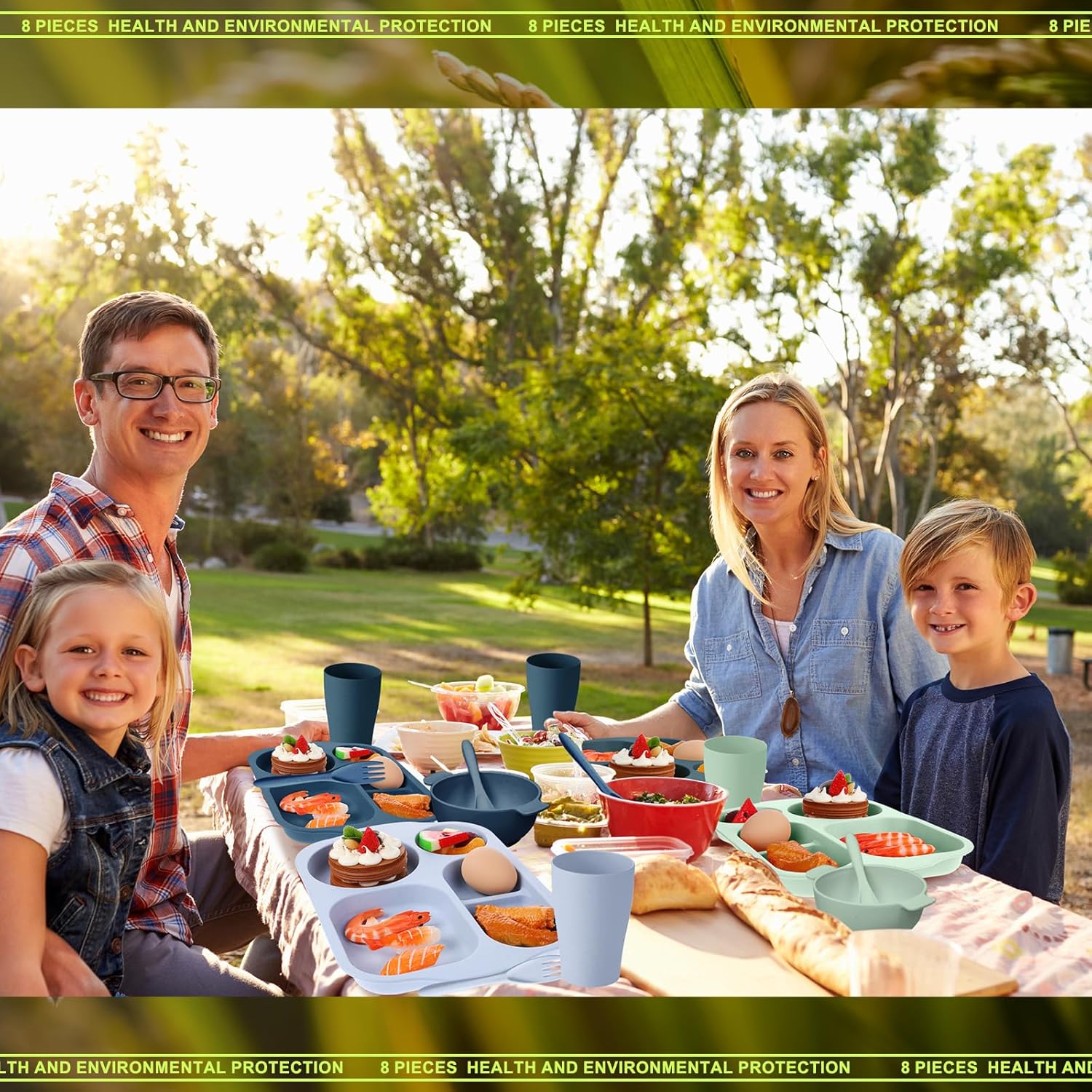 Tanlade 24-Piece Divided Dinnerware Set for Kids Adults