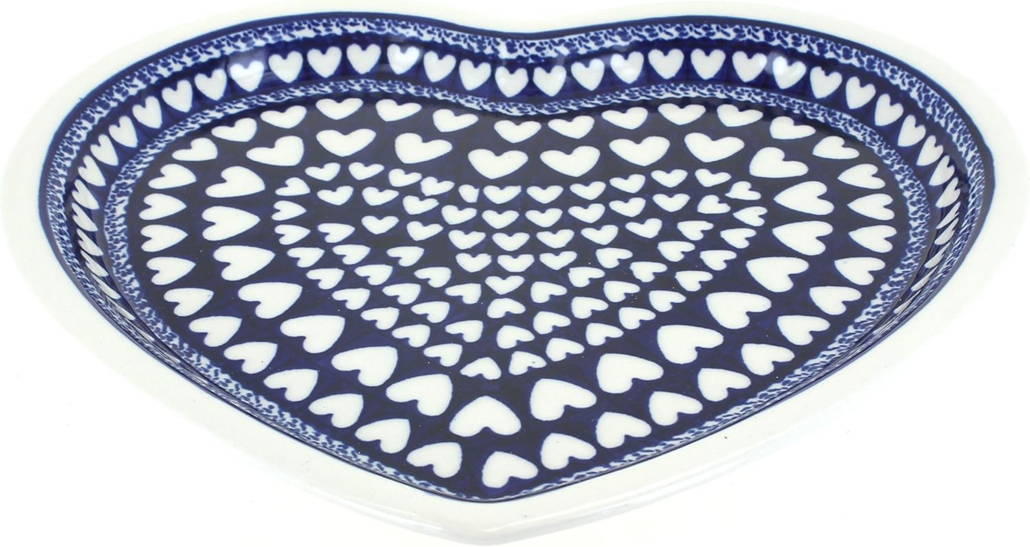 Blue Rose Pottery Heart Dish