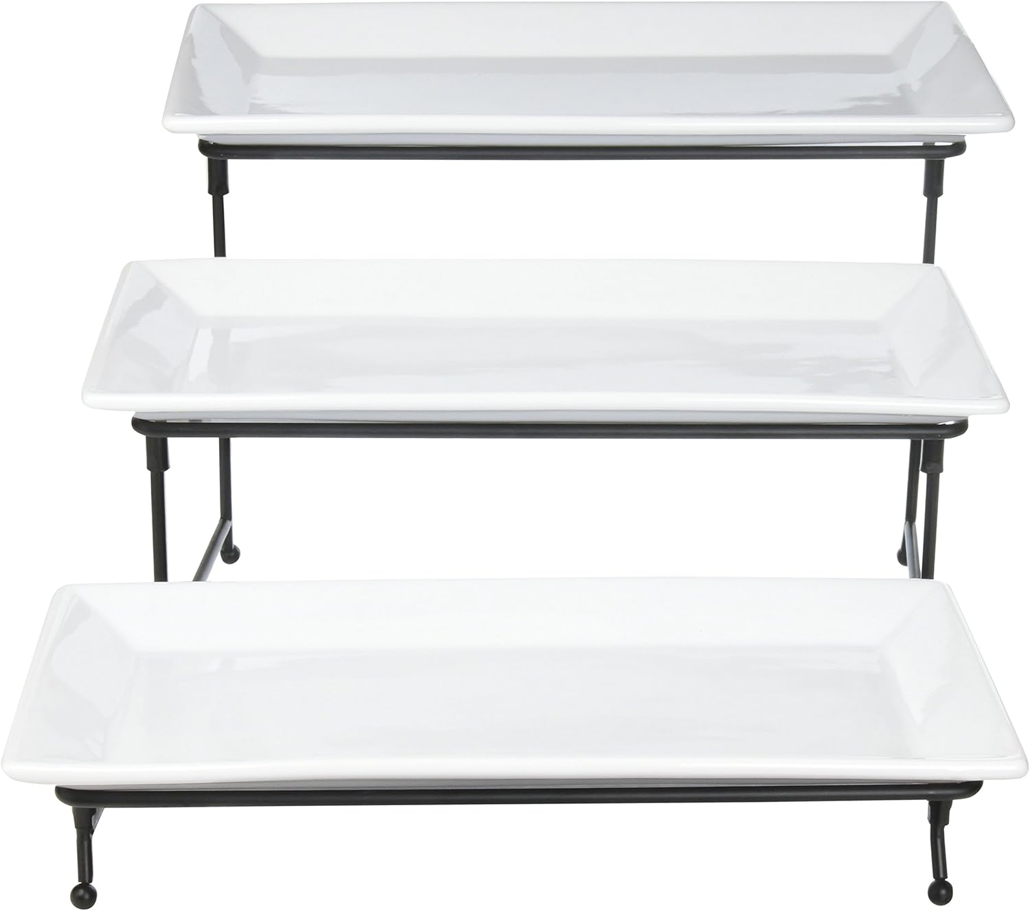 Gibson Elite Gracious Dining 3-Tier Snack Dessert Plate Set