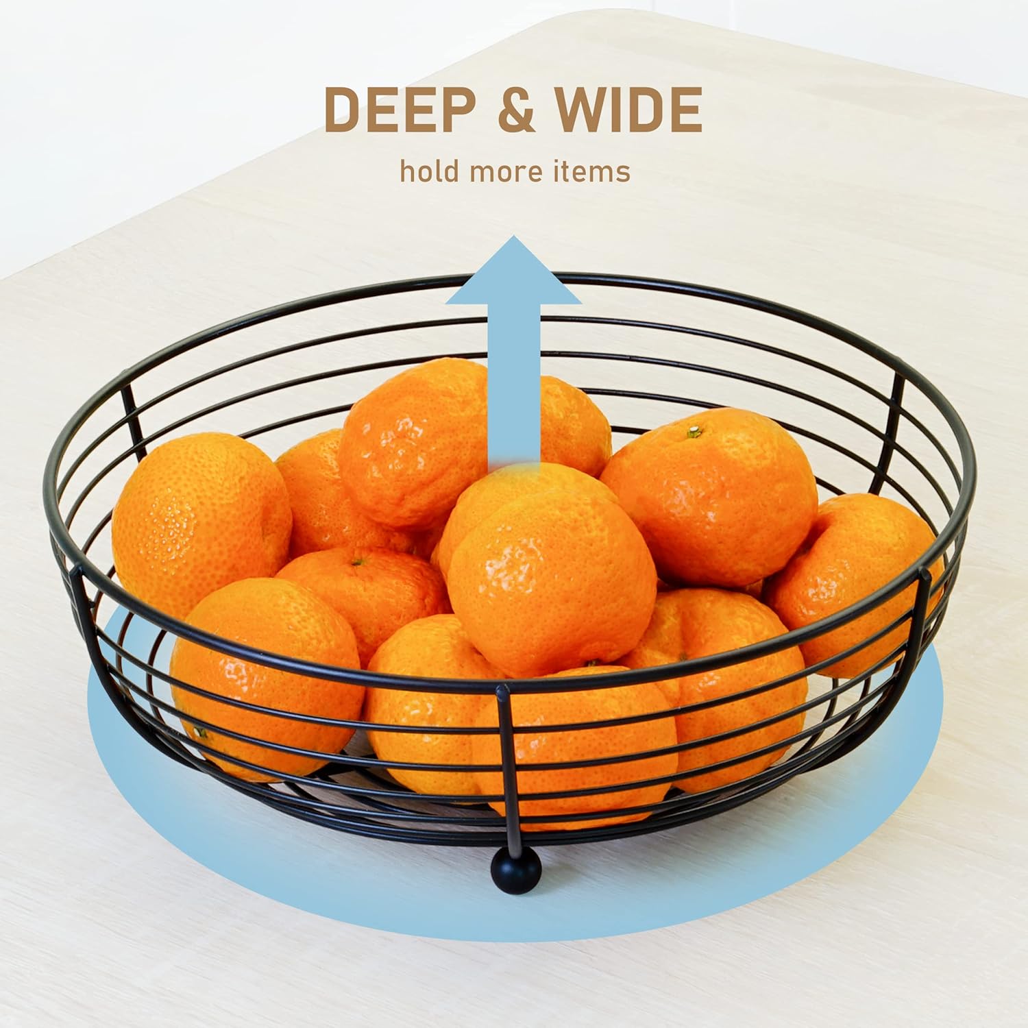 CAXXA Black Wire Fruit Bowl with Durable Powder Coating