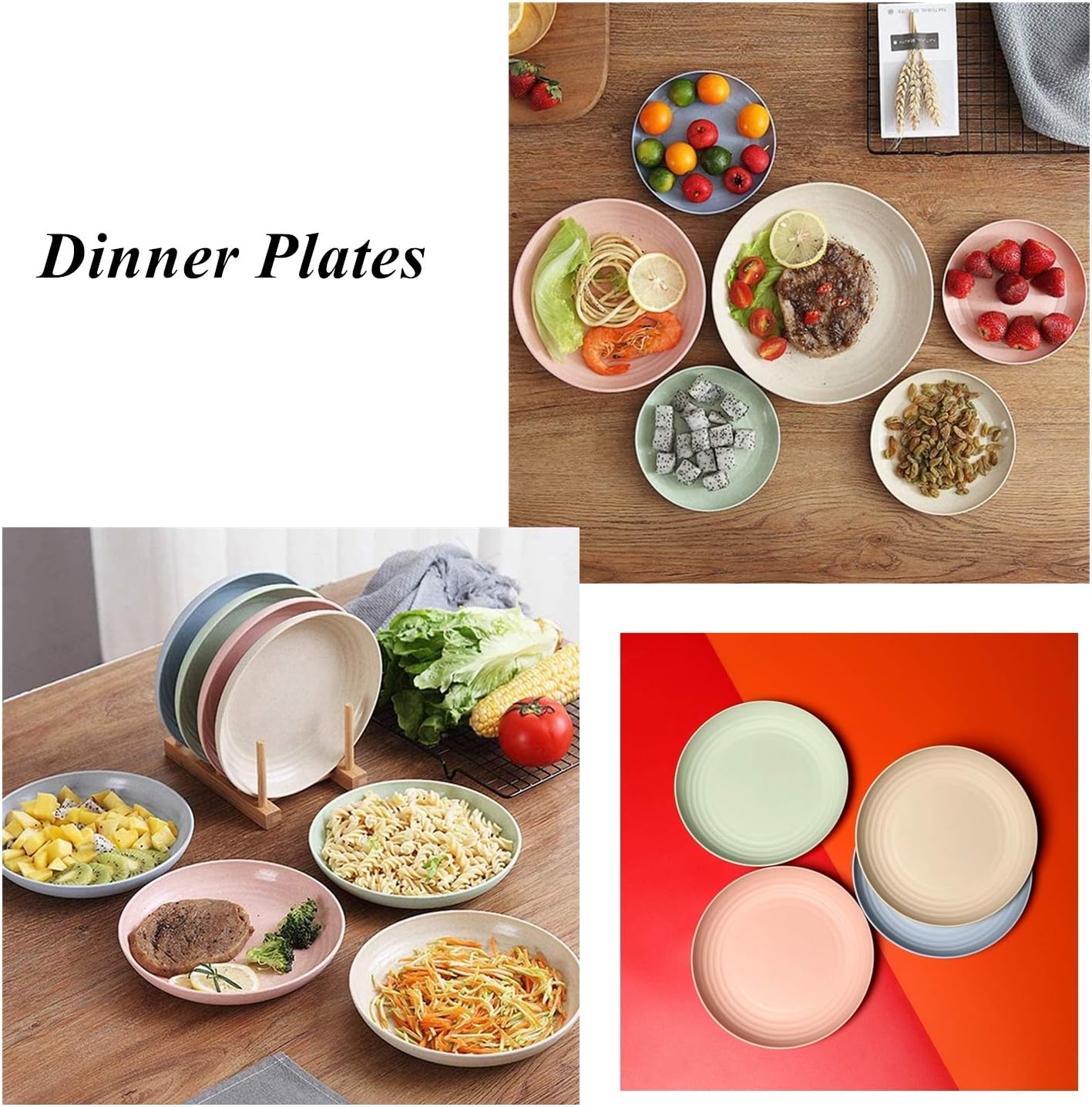 CAMBUY Lightweight Unbreakable Dinner Plates Set for Home Events