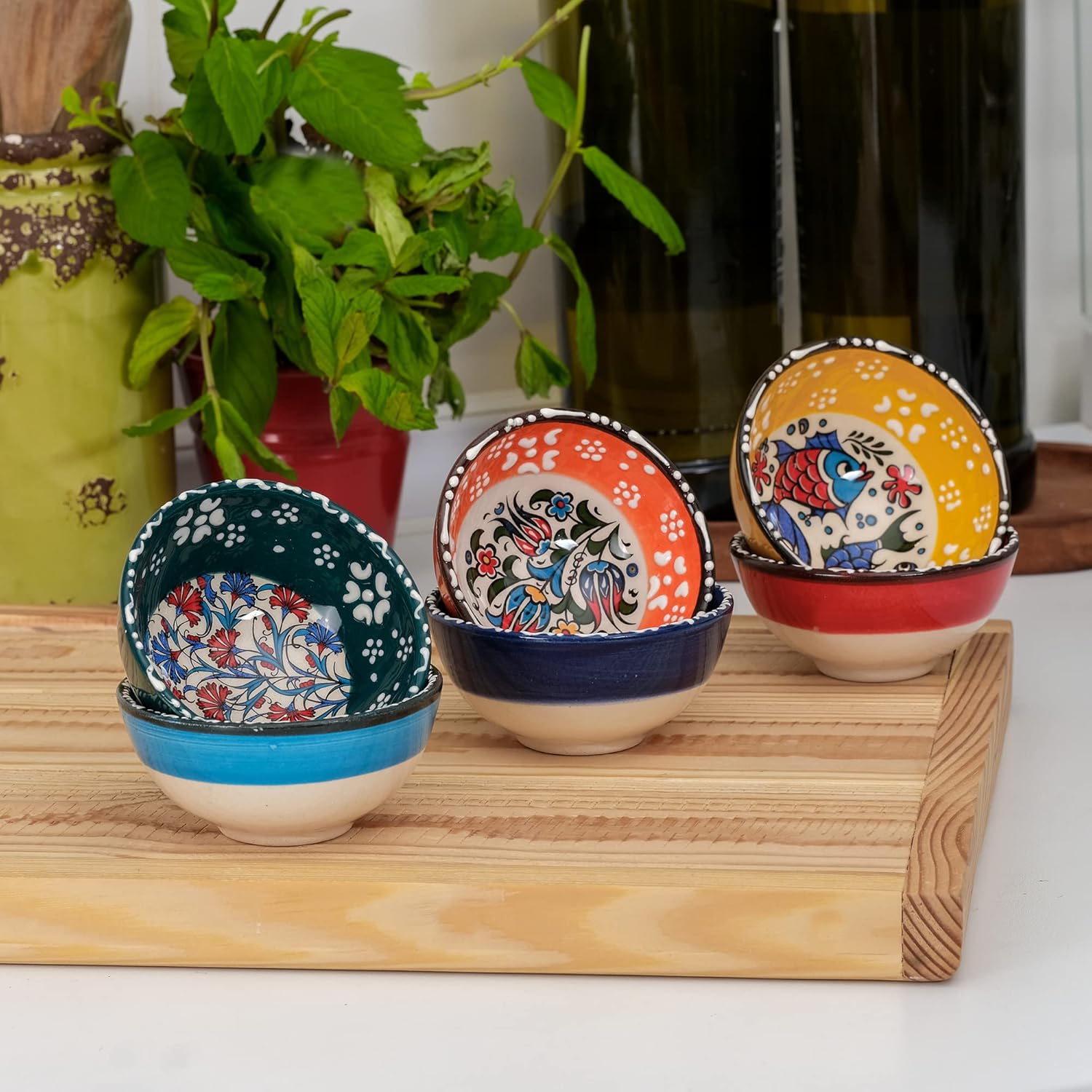 BCS Ceramic Pinch Bowls Set of 6 - Perfect for Cooking and Charcuterie