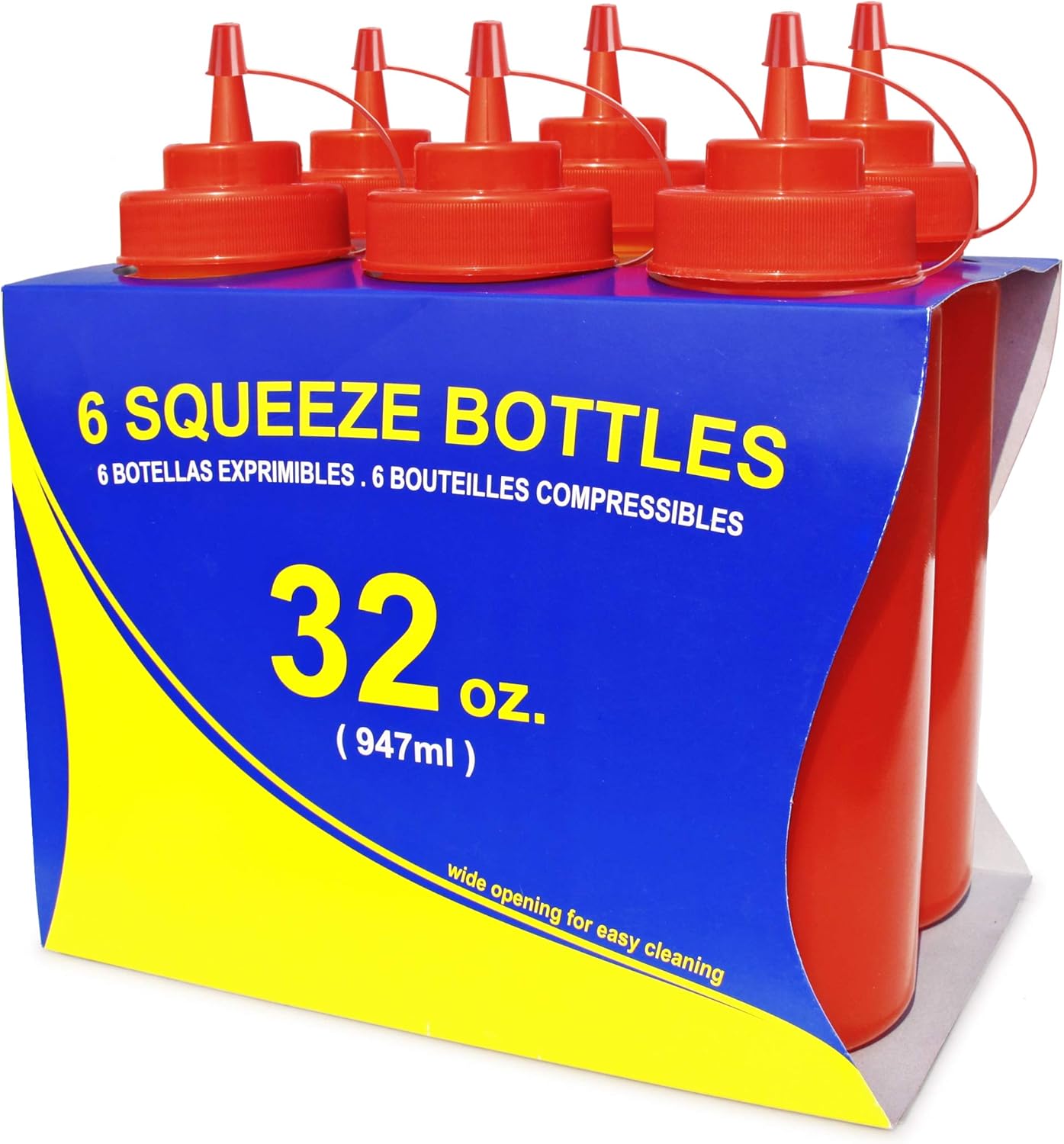 New Star Foodservice Squeeze Bottles Pack of 6 Red