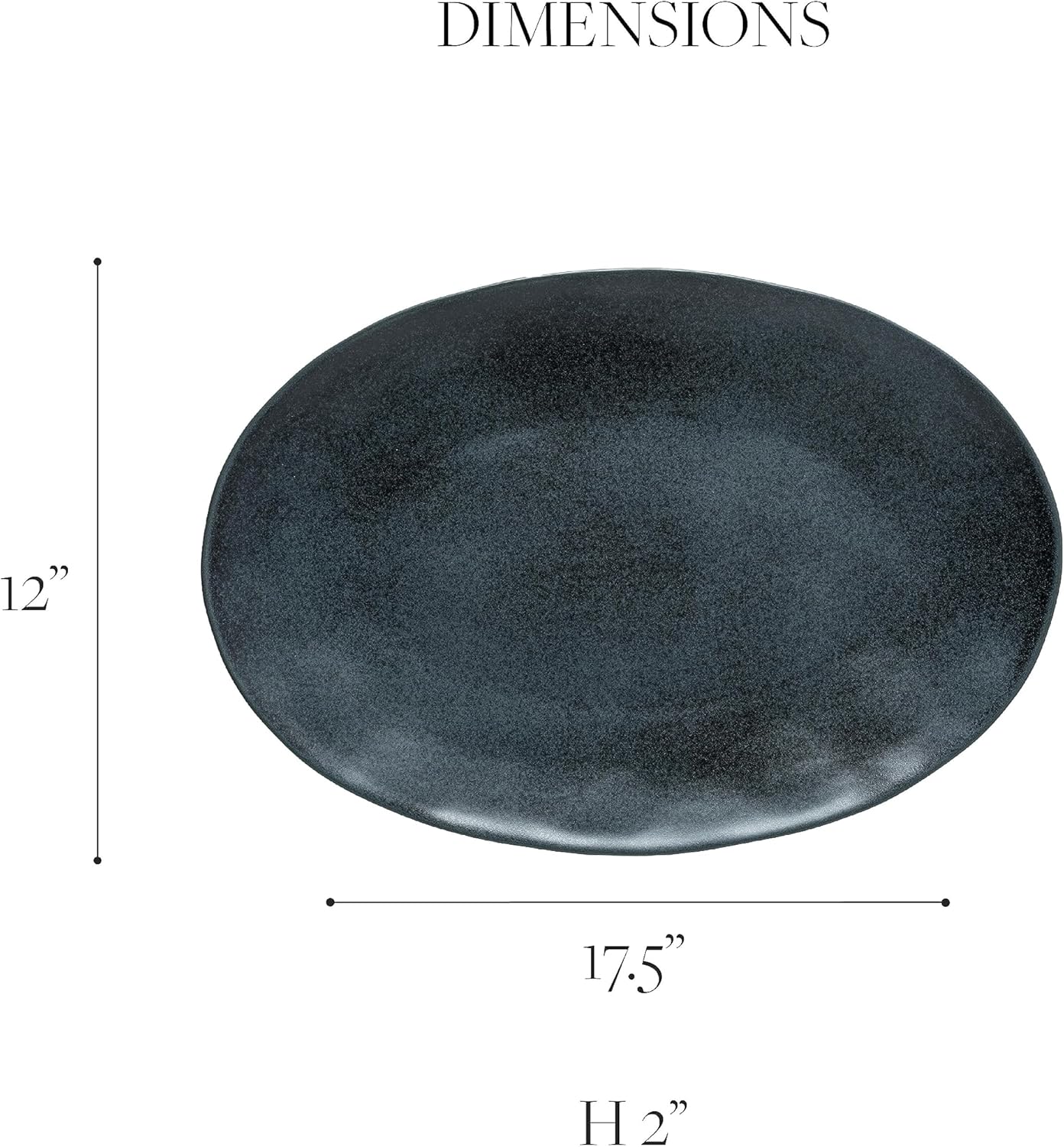 Costa Nova 18 Oval Ceramic Platter - Matte Black
