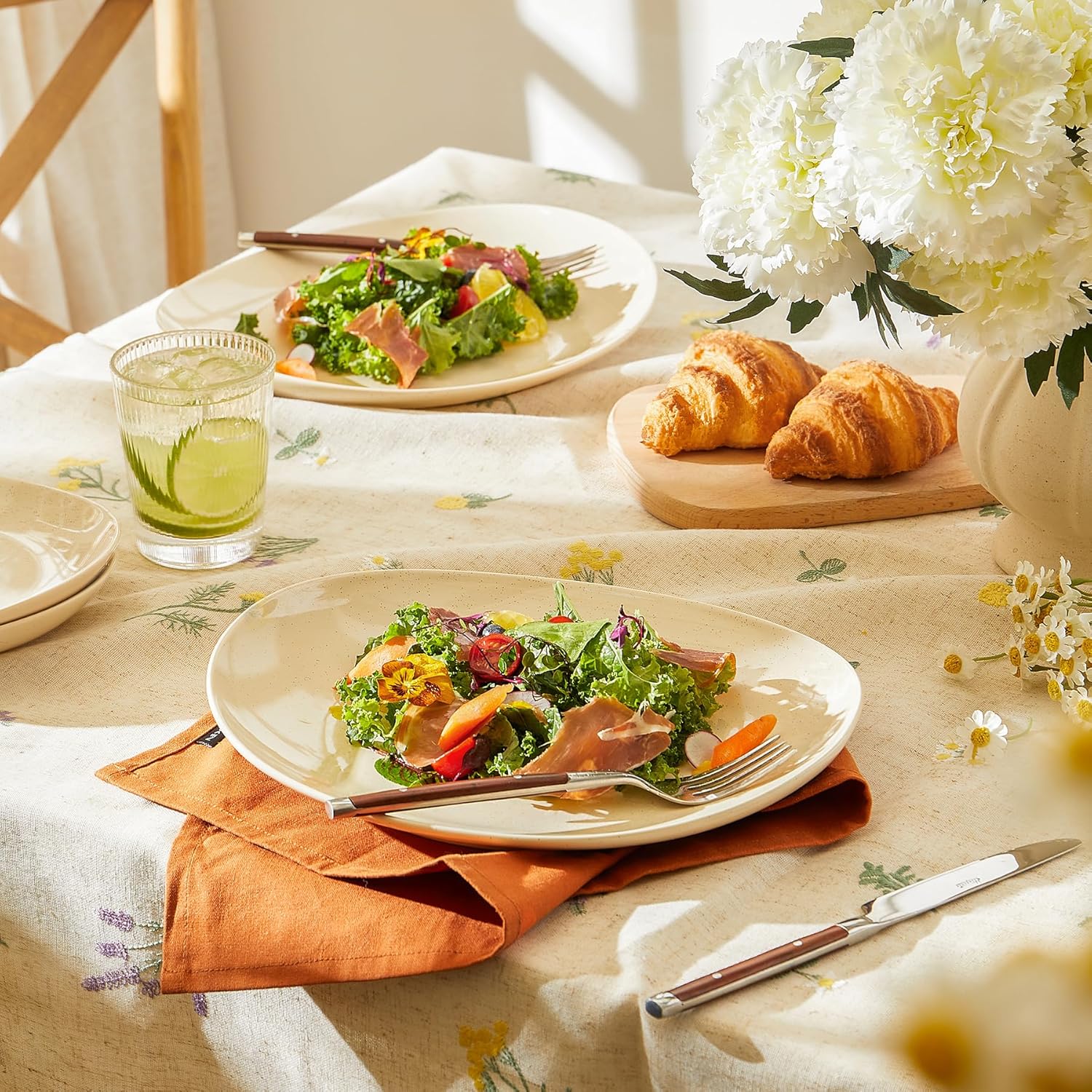 Curved Design Set of 6 Dinner Plates - dishwasher microwave oven safe