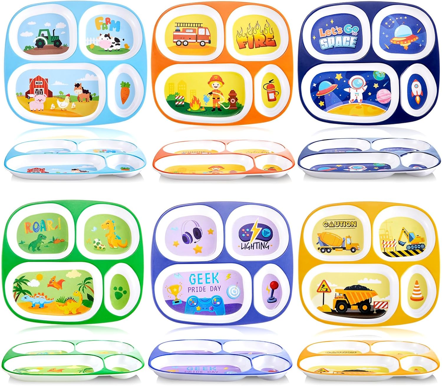 Hushee 6 Pcs 94 x 82 Inch Dinner Plate for Kids