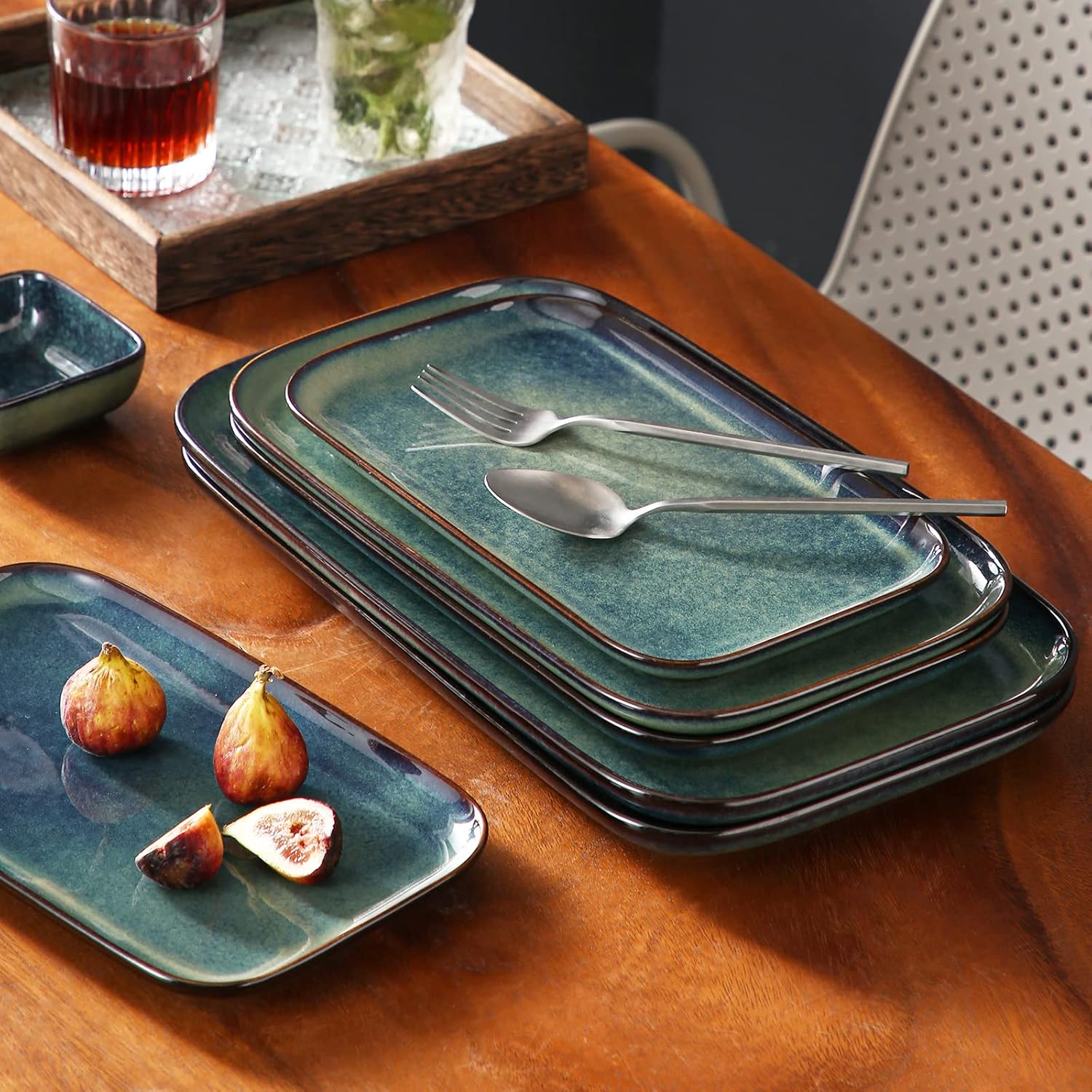 Stylish 3-Piece Rectangular Serving Platter Set