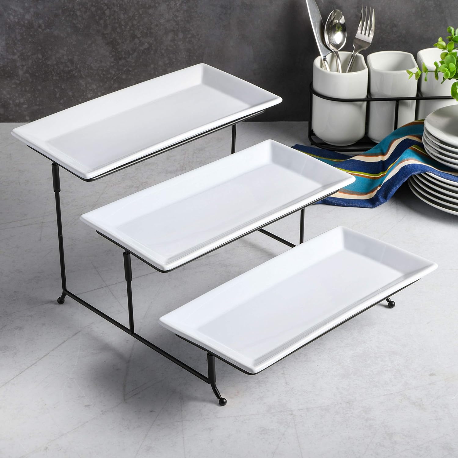 Sturdy 3-Tier Plate Set for Entertaining