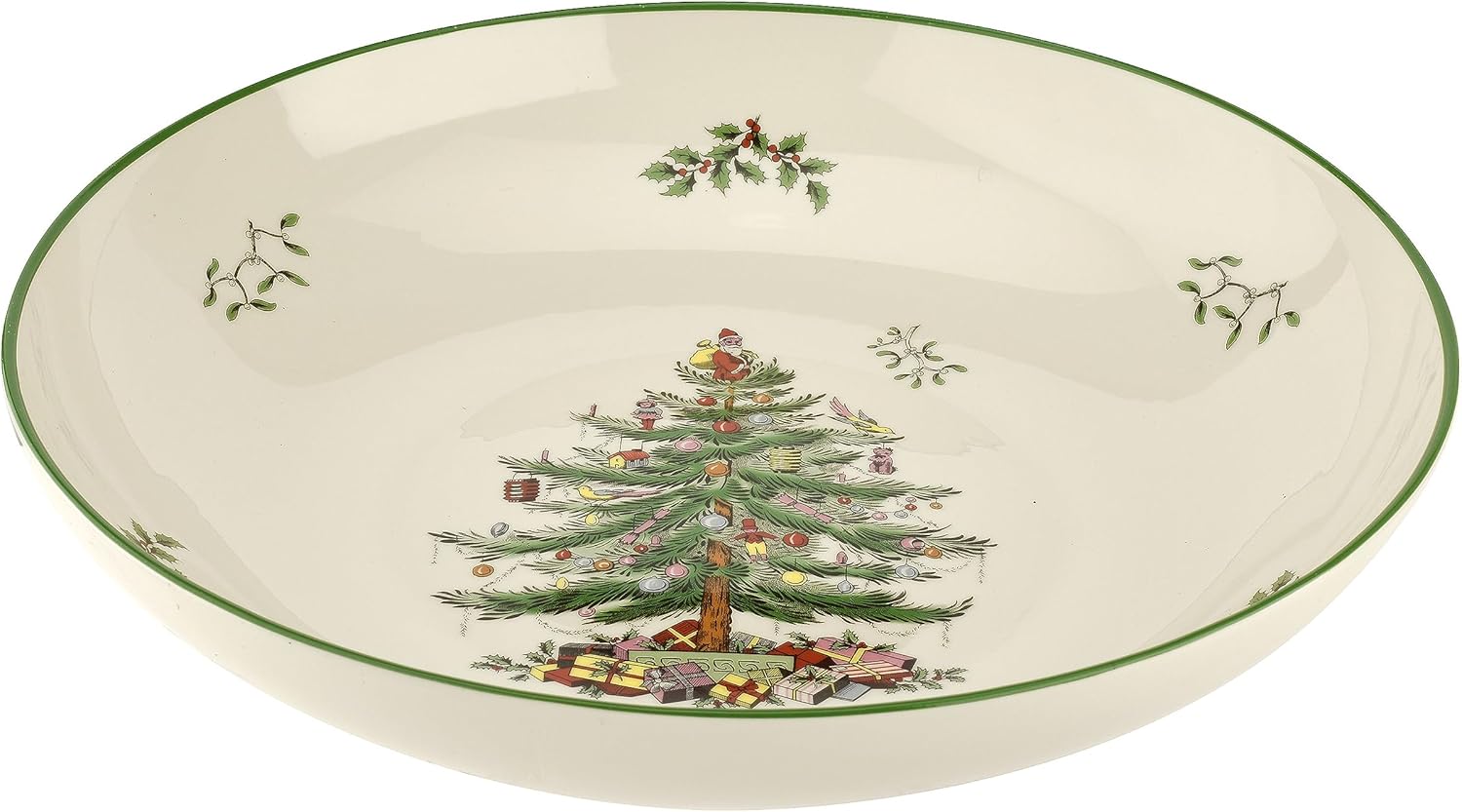 Spode Christmas Tree Pasta Bowl Large GreenBeige