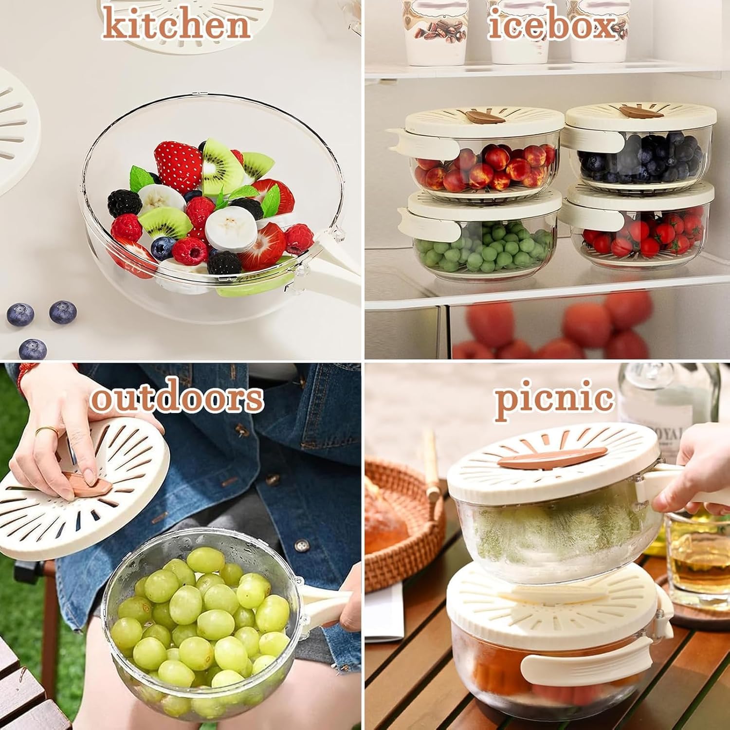 AYNEFY Fruit Washing Basket - Durable Mesh Design