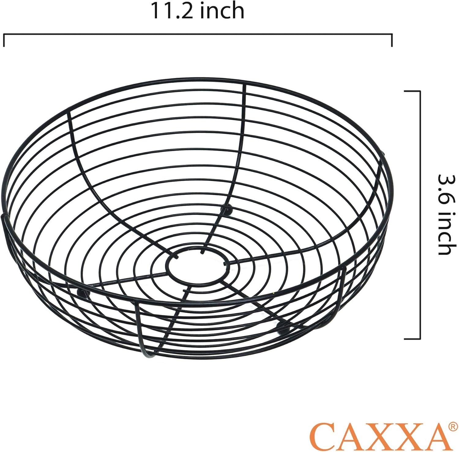 CAXXA Black Wire Fruit Bowl with Durable Powder Coating