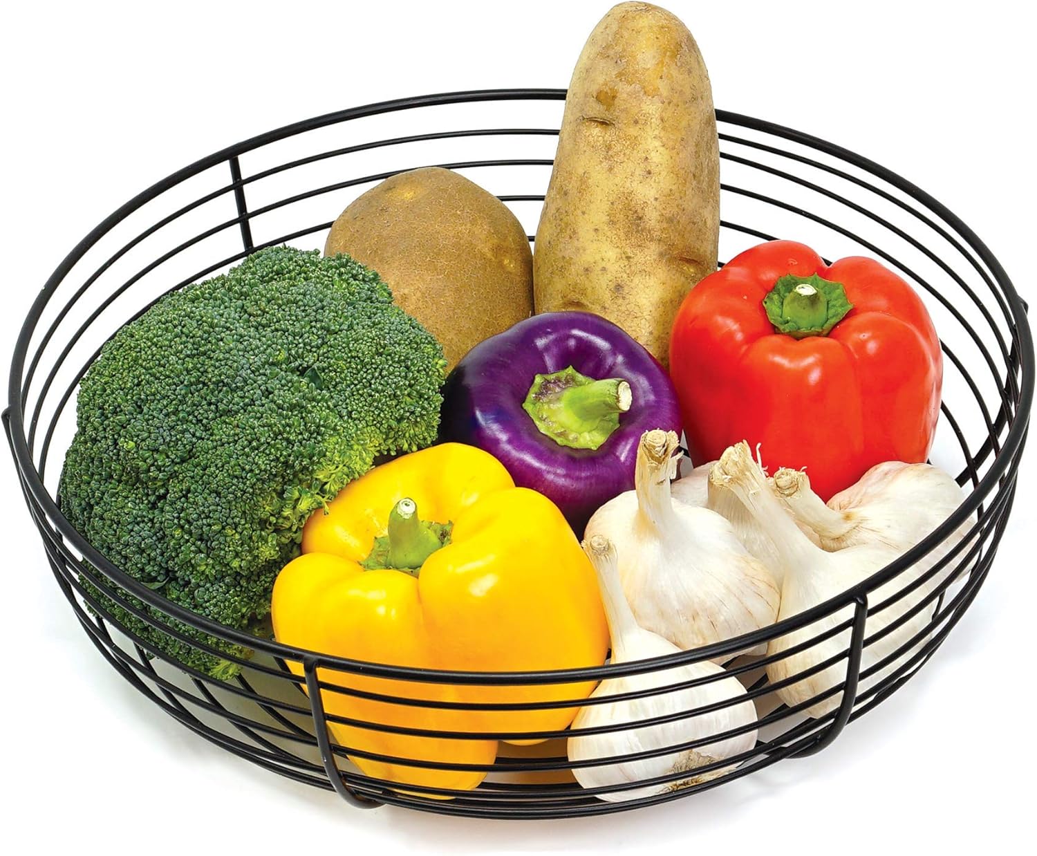 CAXXA Black Wire Fruit Bowl with Durable Powder Coating