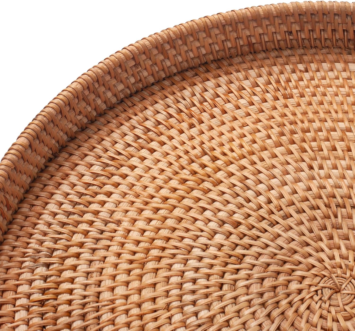 Hand-woven rattan serving tray for desserts elegant and durable