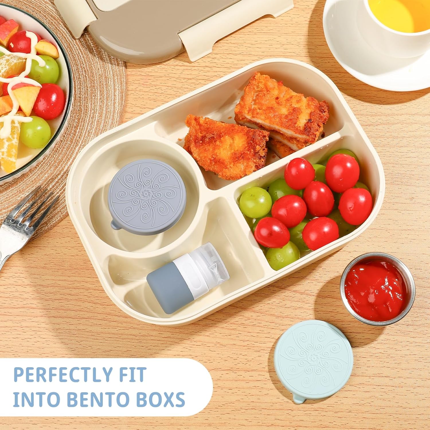 8-Piece Condiment Containers Set for Lunch Box
