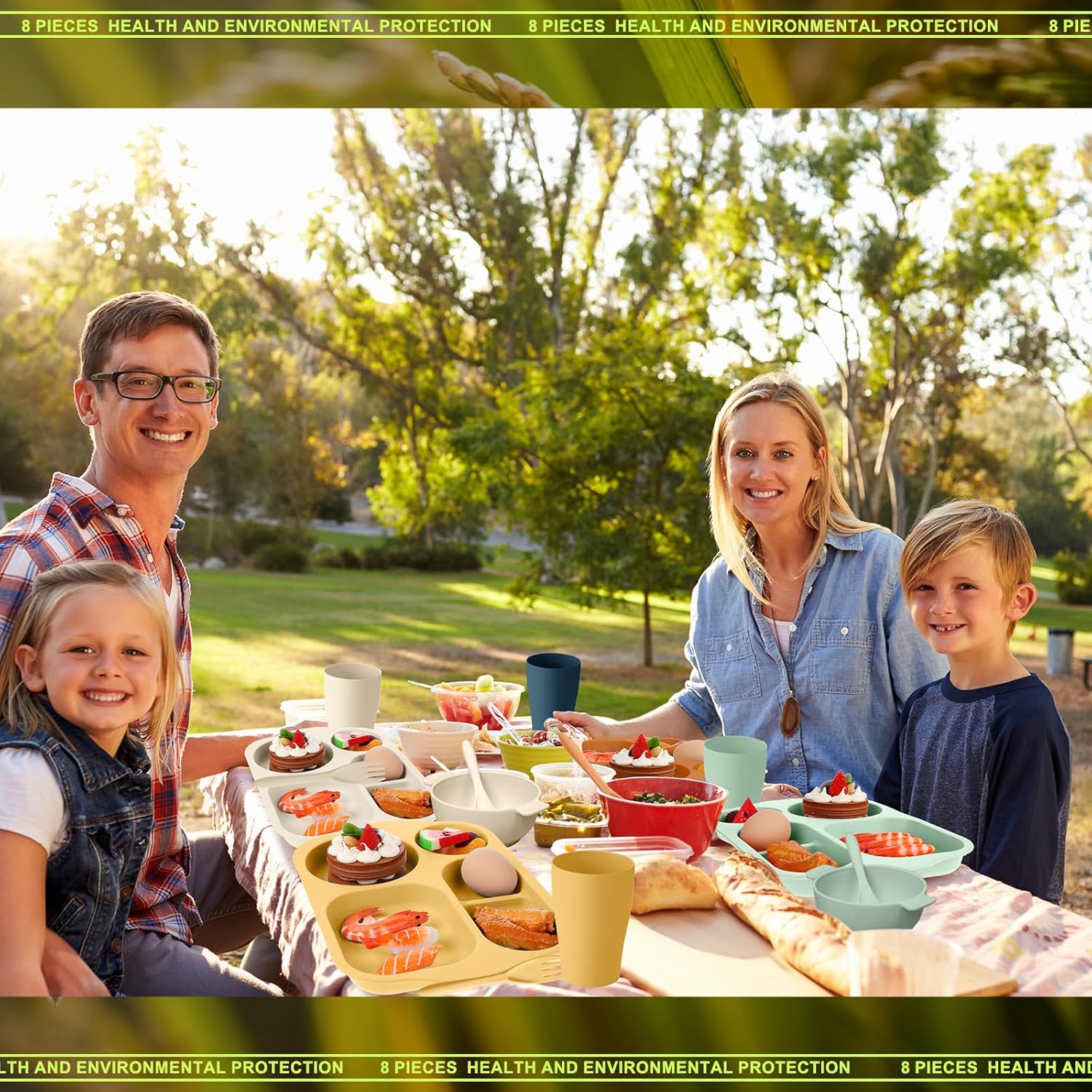 Tanlade 24-Piece Kids Dinnerware Set