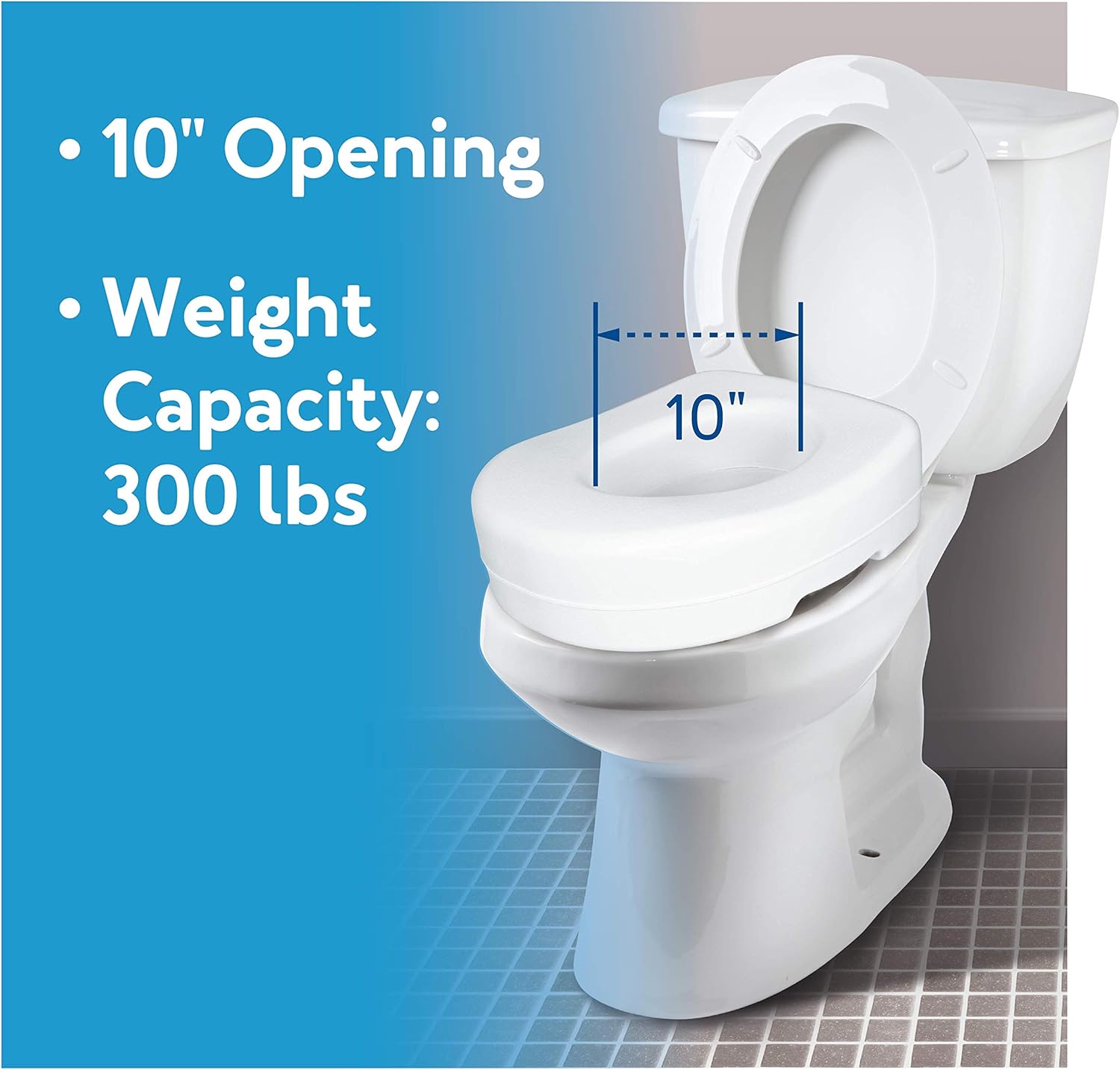Carex Elevated Toilet Seat - 55 inch Riser