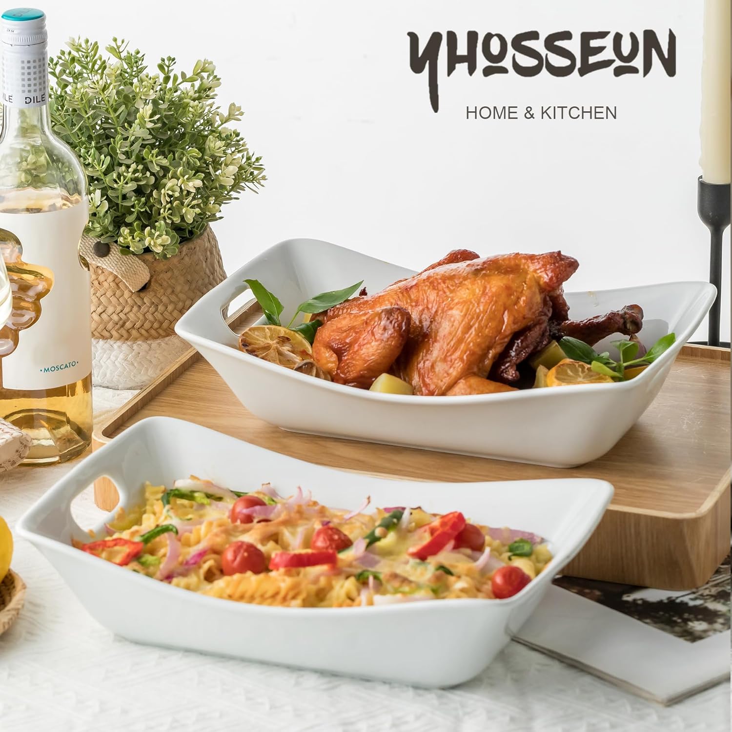 White Porcelain Serving Bowls for Entertaining