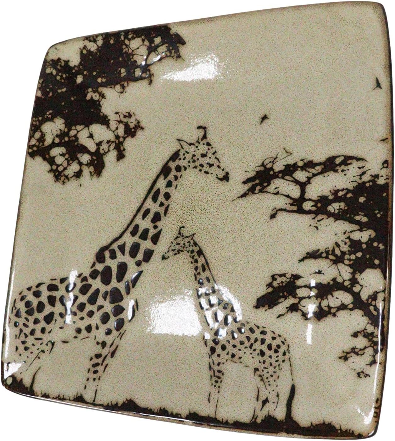 Ebros Gift Pack Of 2 Safari Grasslands Giraffe Mother And Calf Salad Plates