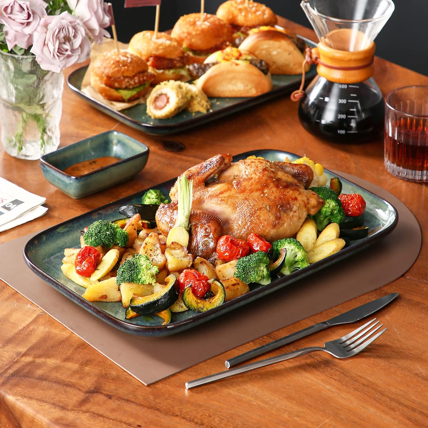 Stylish 3-Piece Rectangular Serving Platter Set