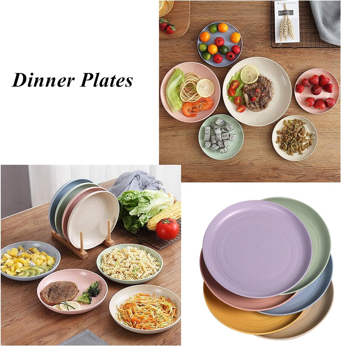 CAMBUY Lightweight Unbreakable Dinner Plates Set 6-Piece